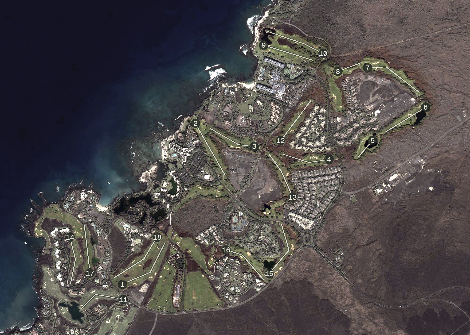 Aerial view of Mauna Lani Golf, HI