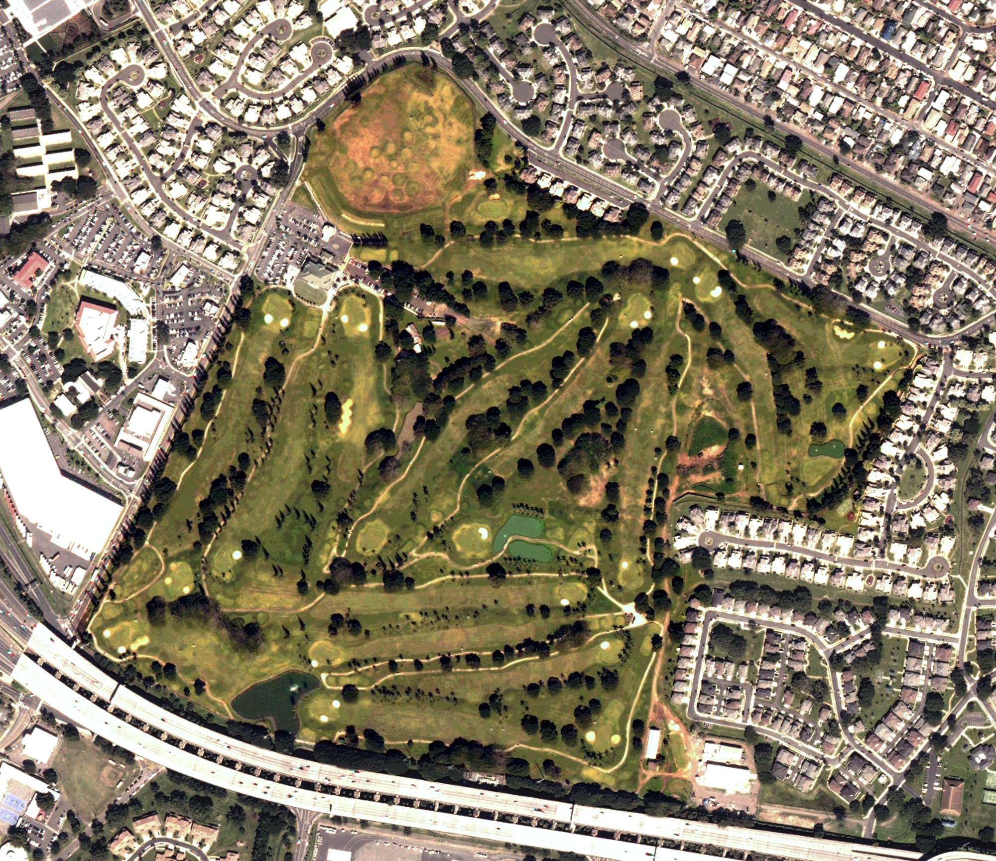 Aerial view of Navy Marine Golf Course, HI