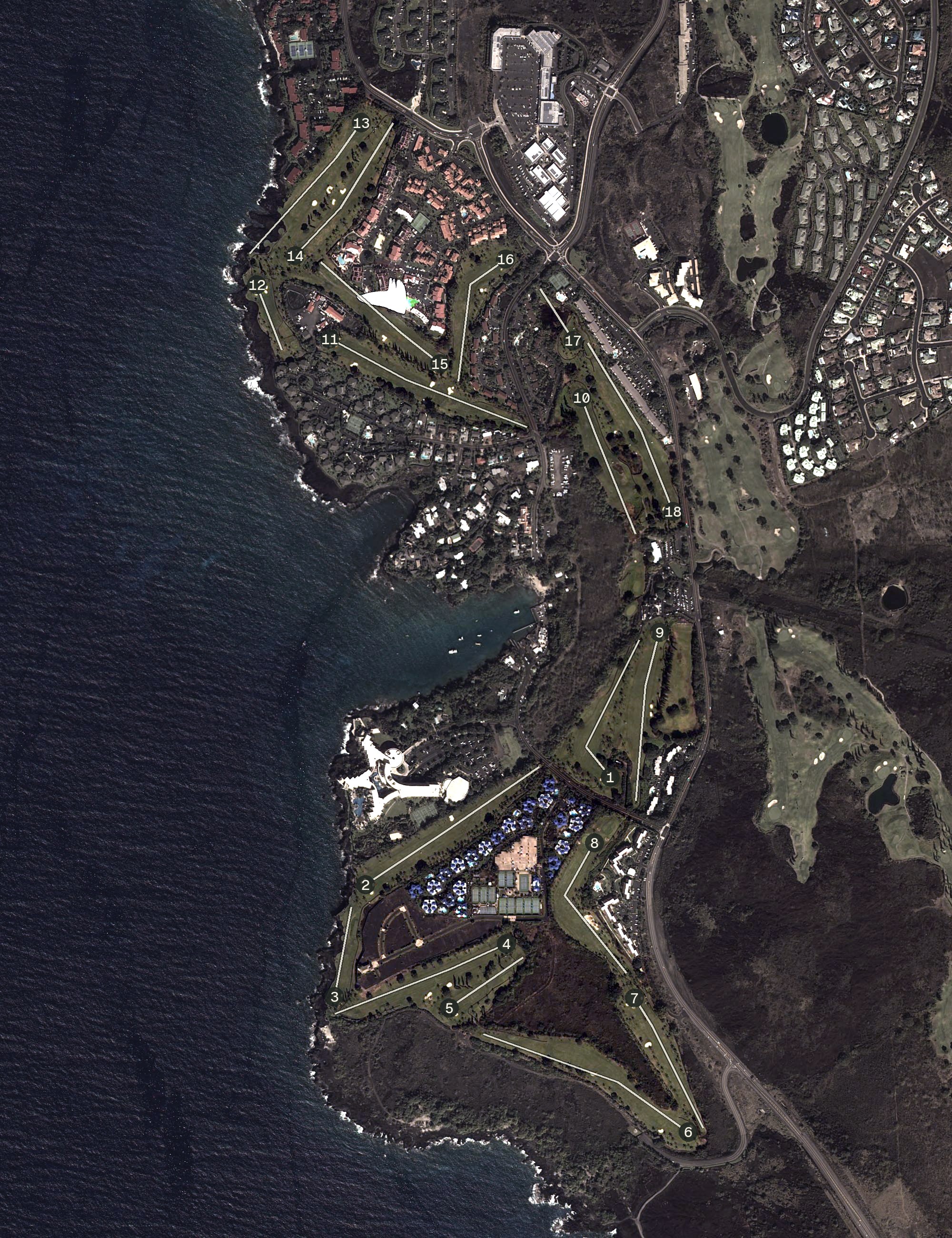 Aerial view of Ocean Course, HI