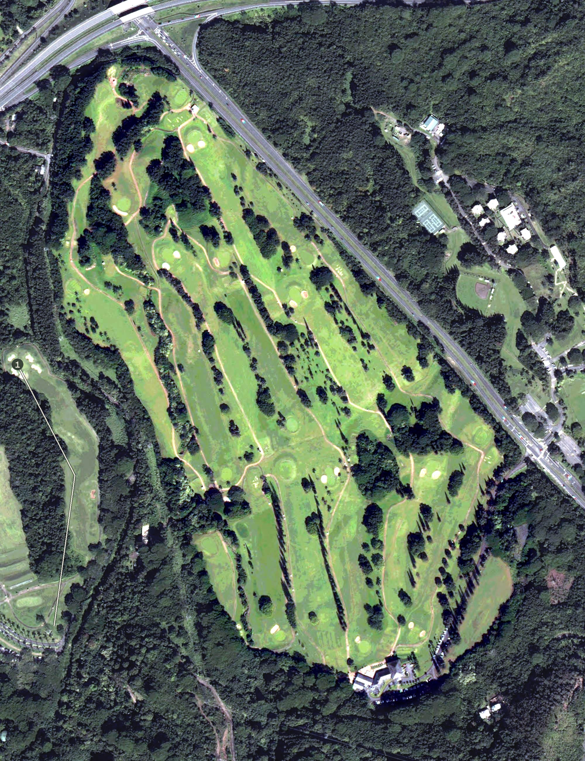 Aerial view of Pali Golf Course, HI