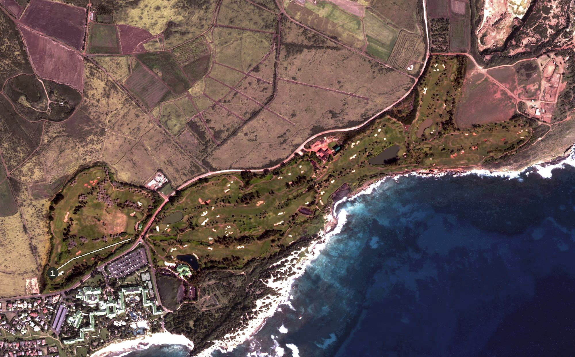 Aerial view of Poipu Bay Golf Course, HI