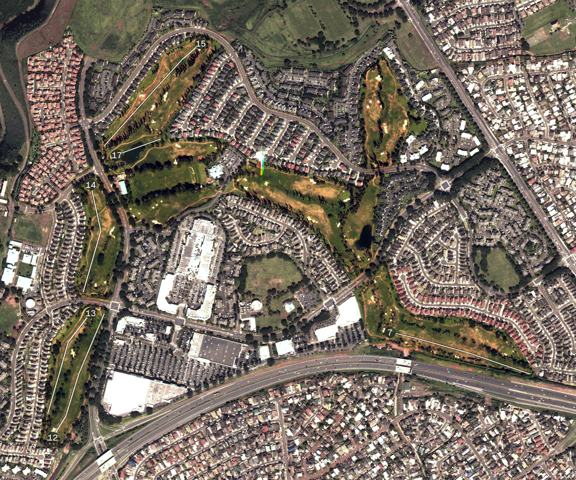 Aerial view of Waikele Golf Club, HI