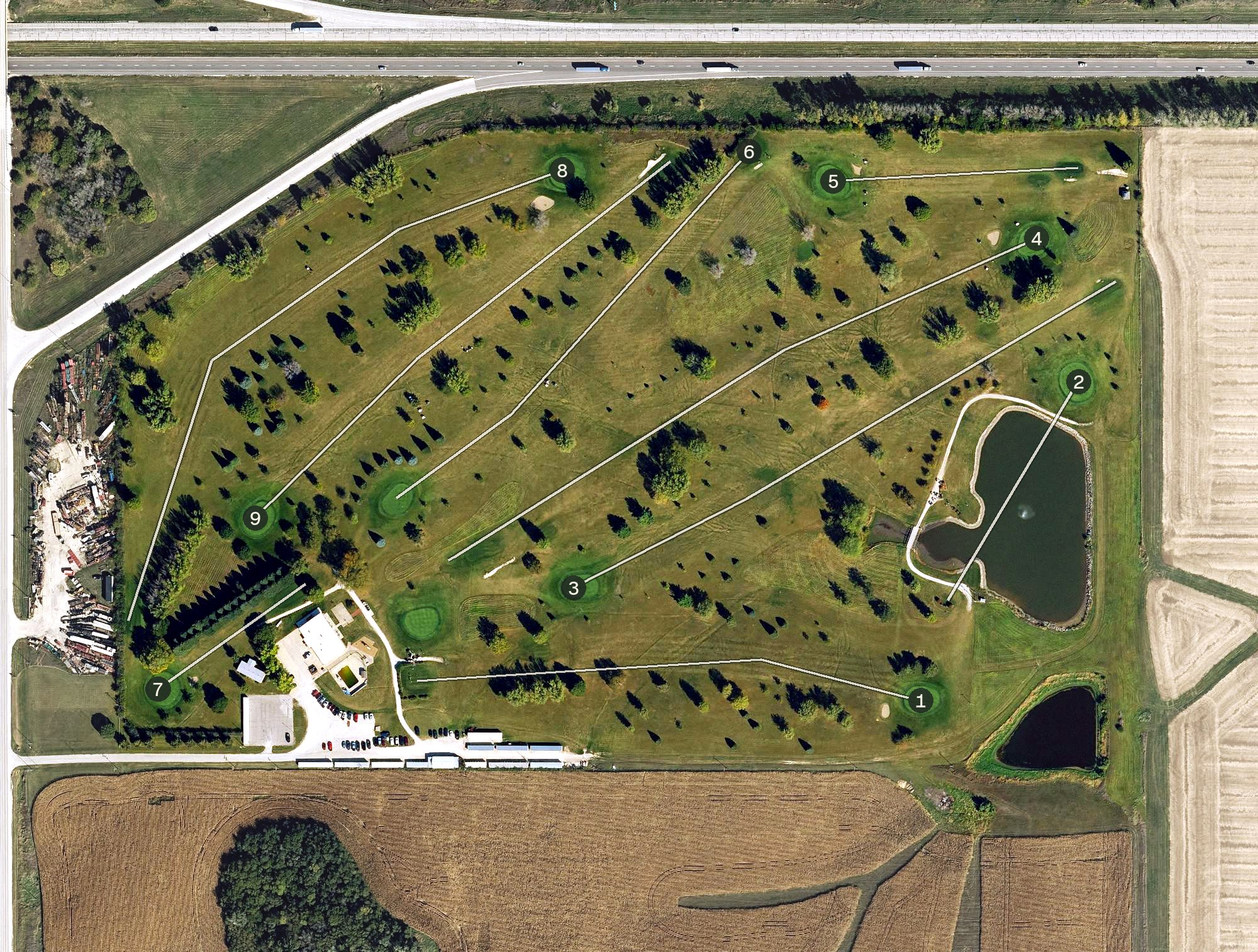 Aerial view of 5 by 80 Golf and Country Club, IA