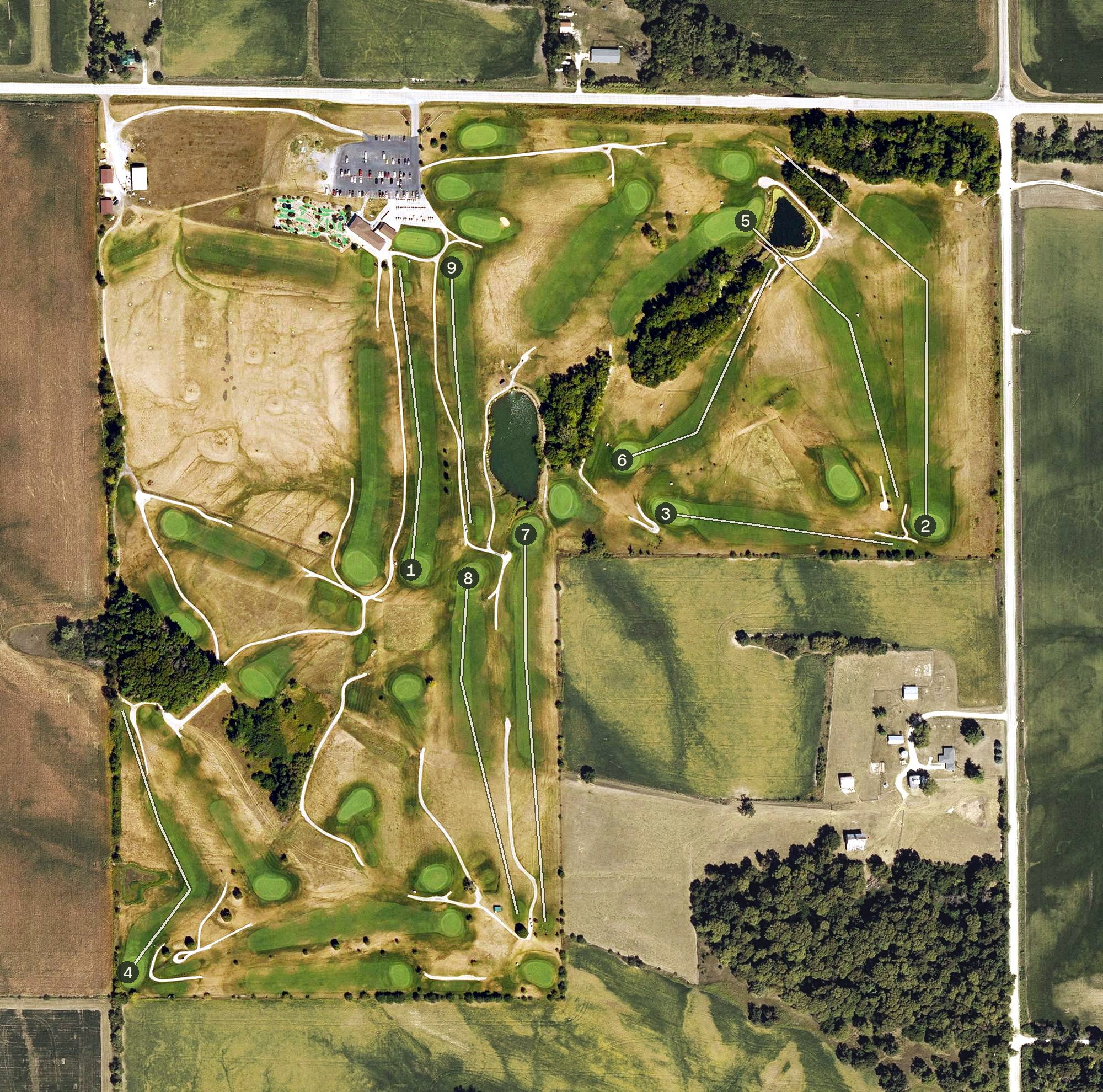 Aerial view of Airport National Golf Course, IA