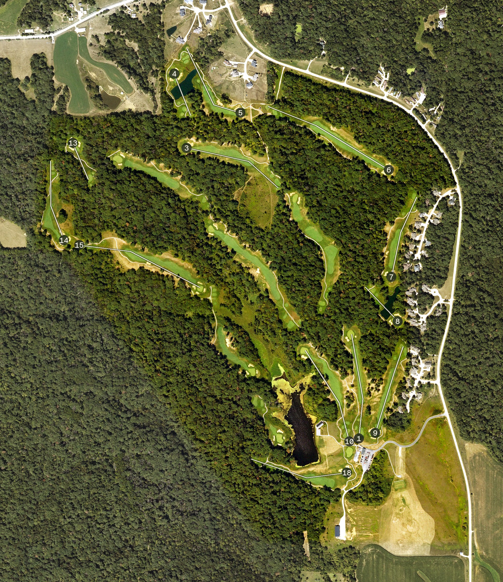 Aerial view of Amana Colonies Golf Course, IA
