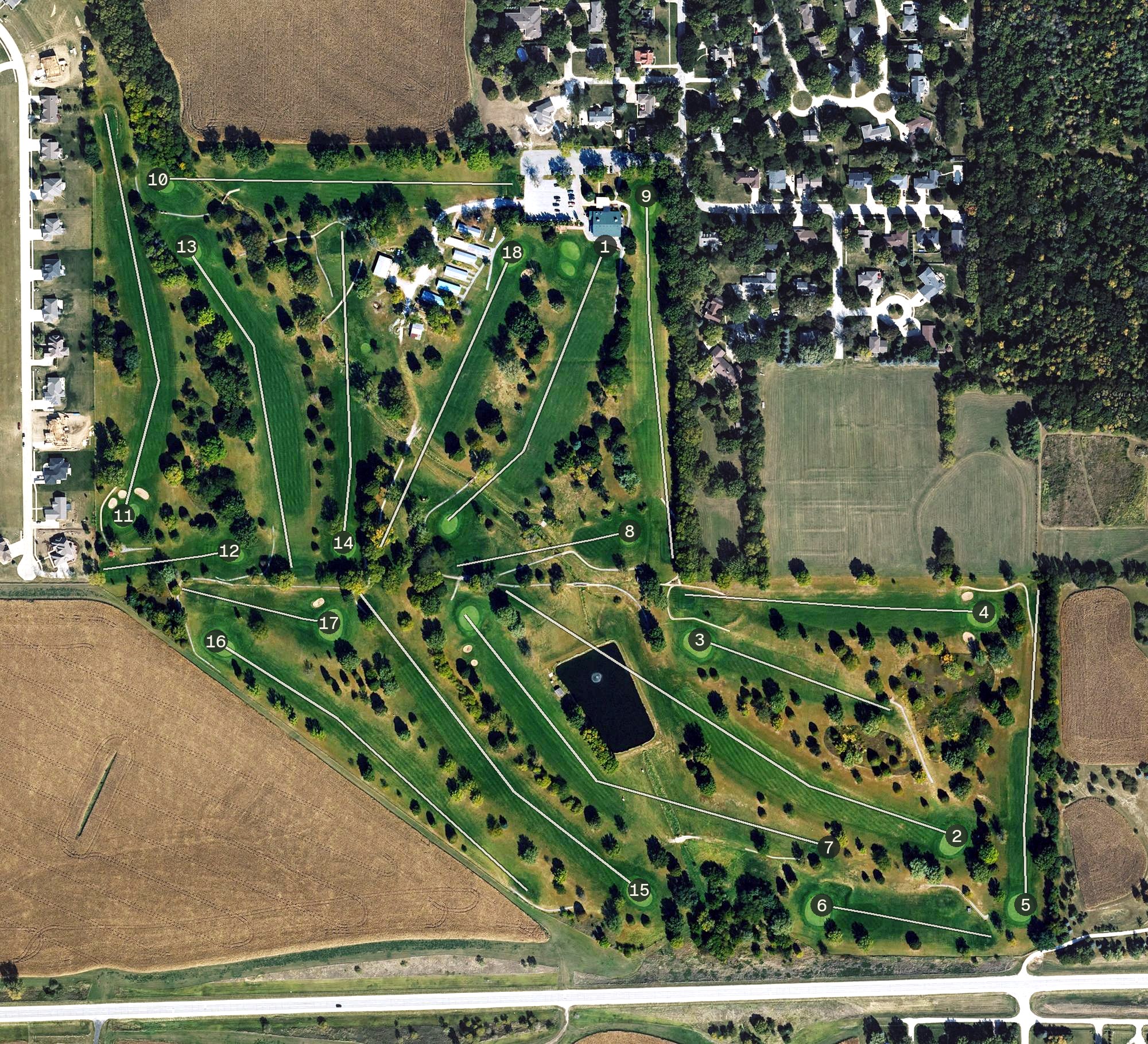 Aerial view of American Legion Country Club, IA