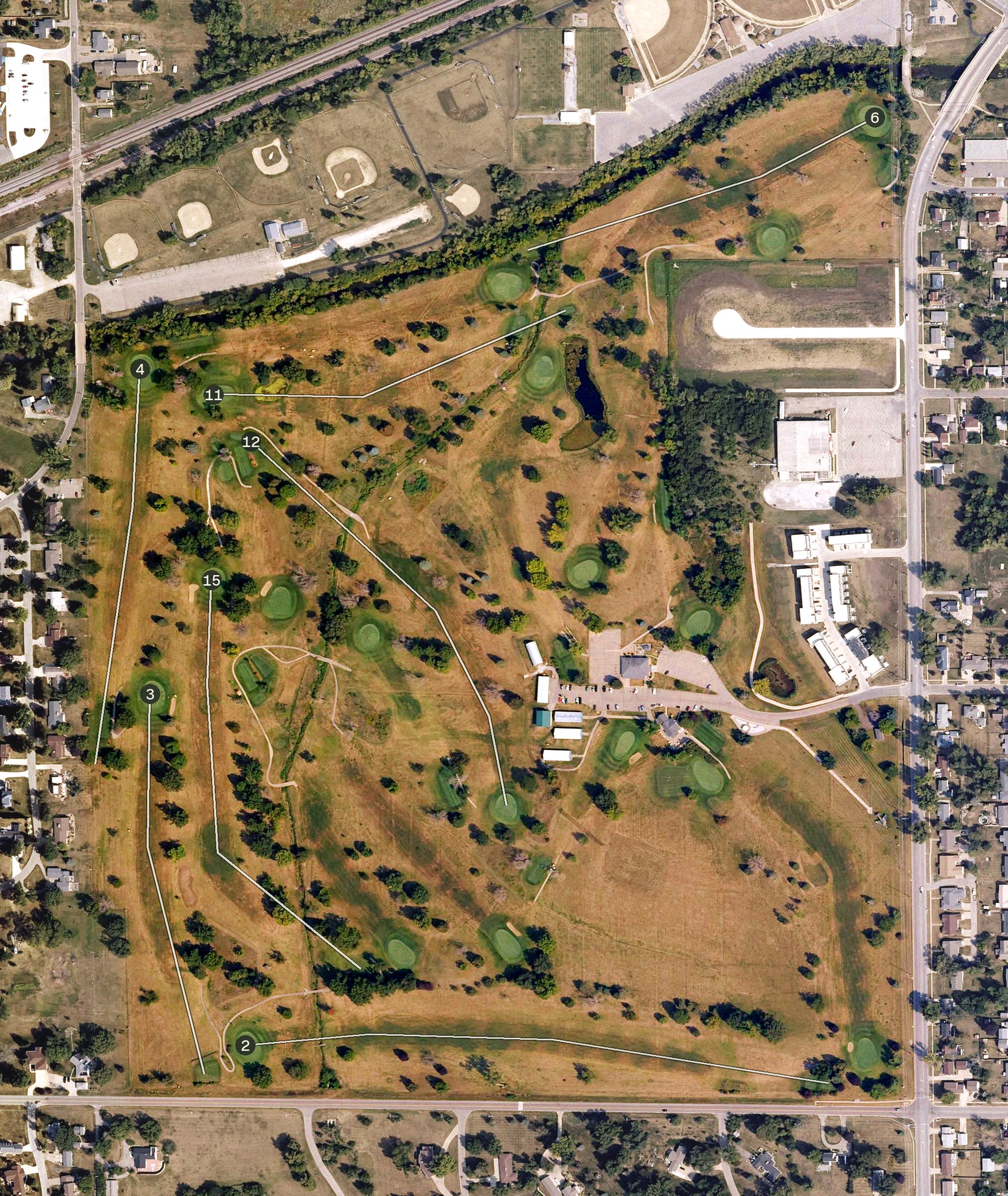 Aerial view of American Legion Golf Course, IA
