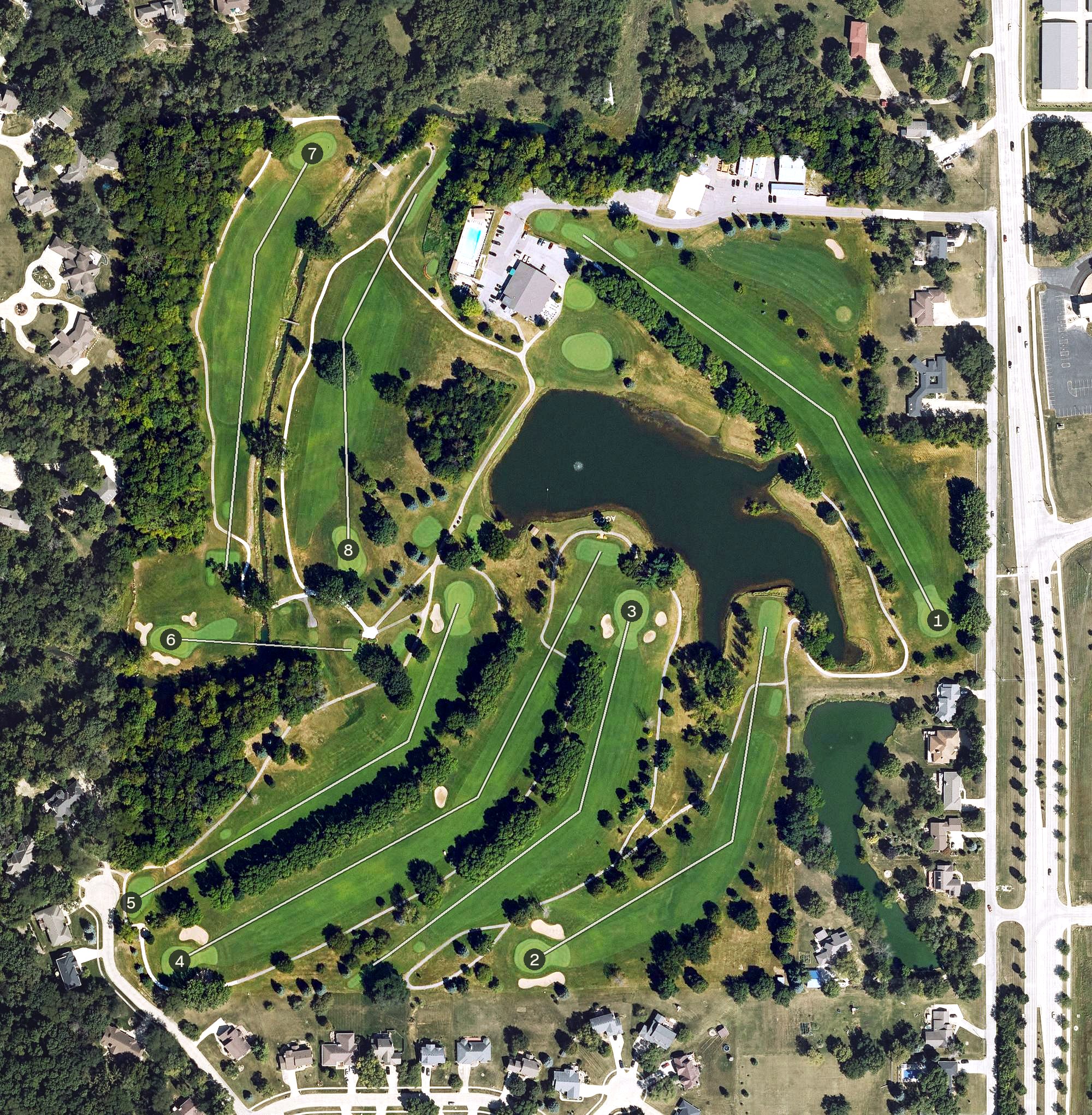 Aerial view of Ankeny Golf and Country Club, IA