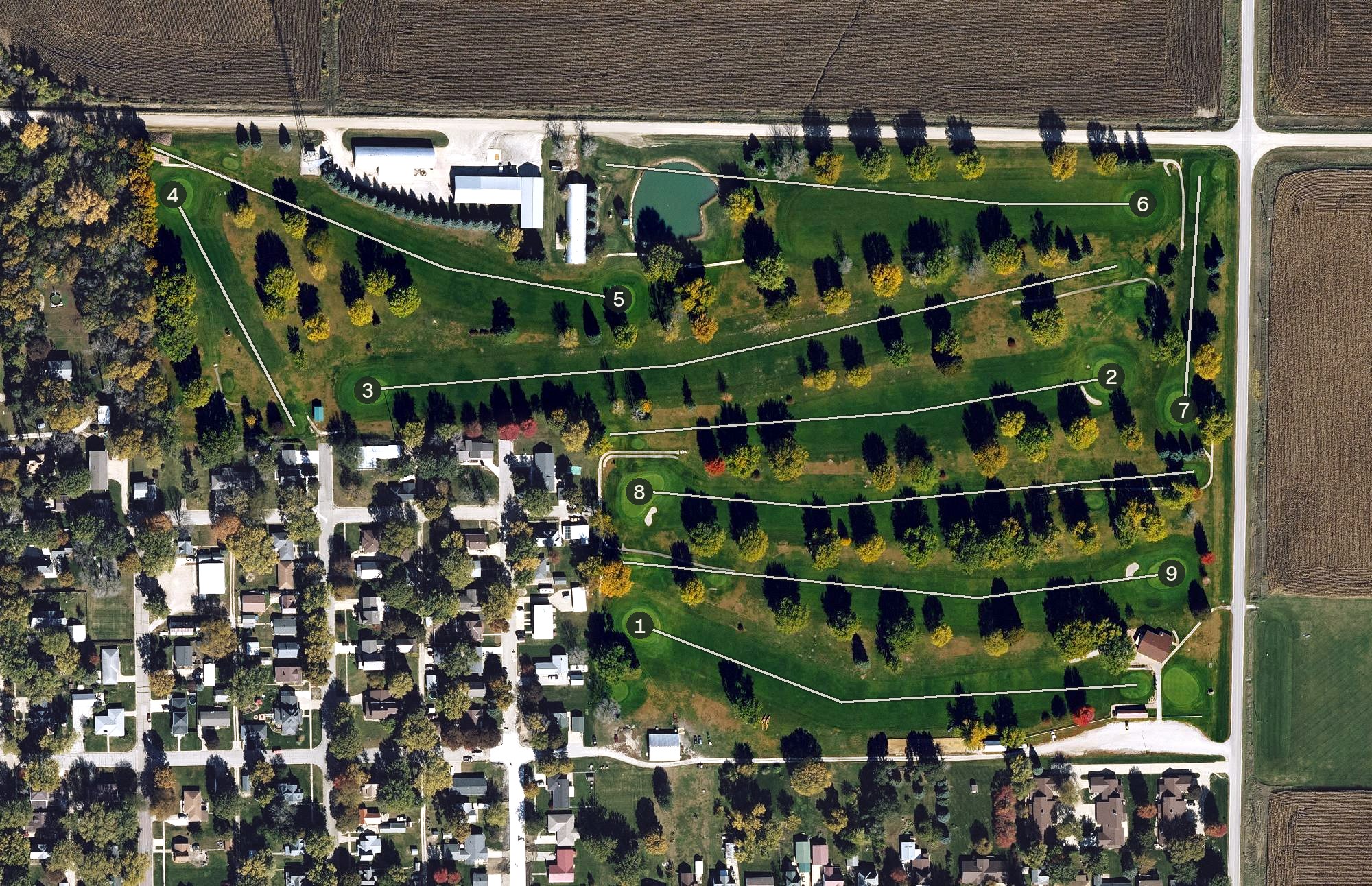 Aerial view of Aurelia Golf Club, IA