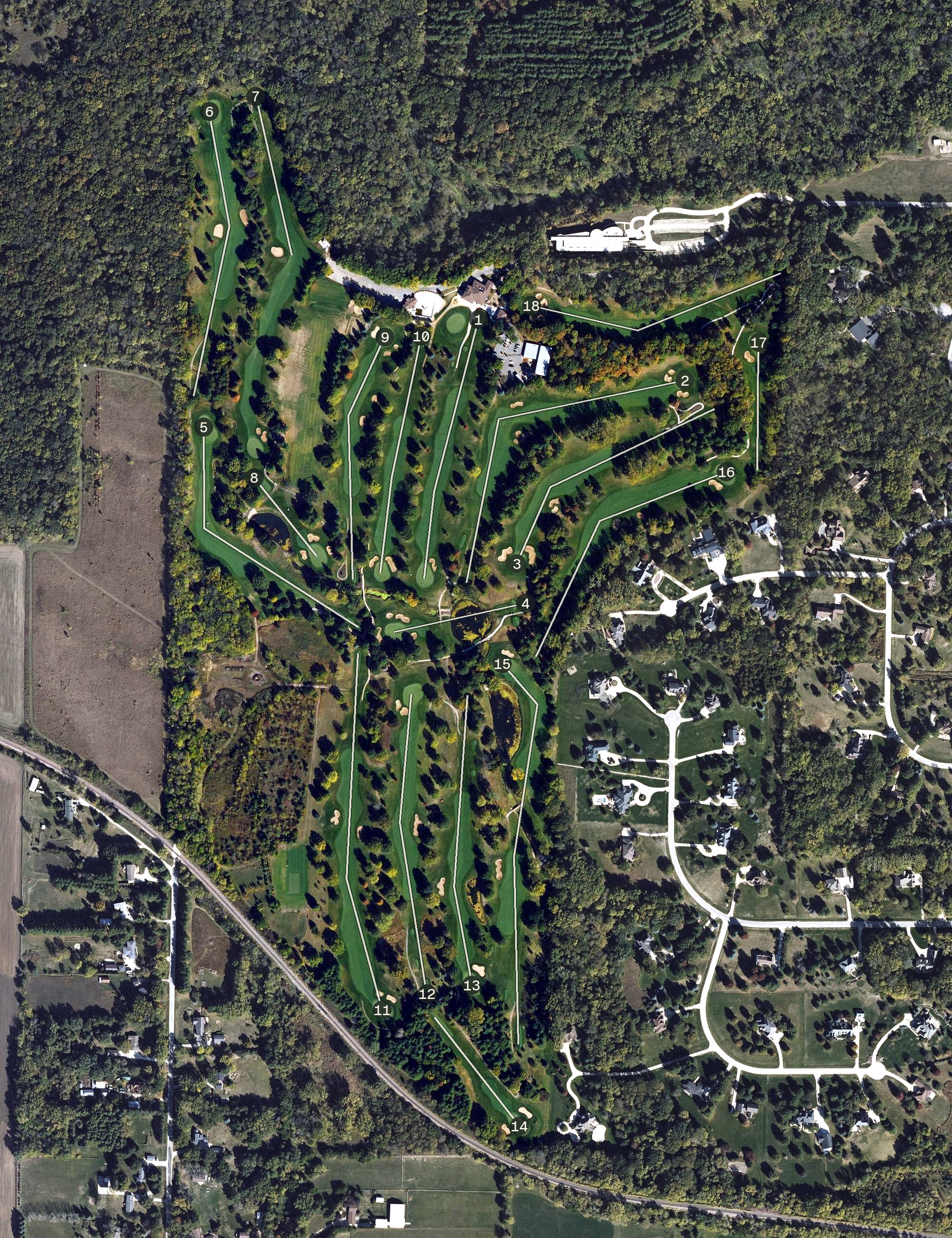 Aerial view of Beaver Hills Country Club, IA