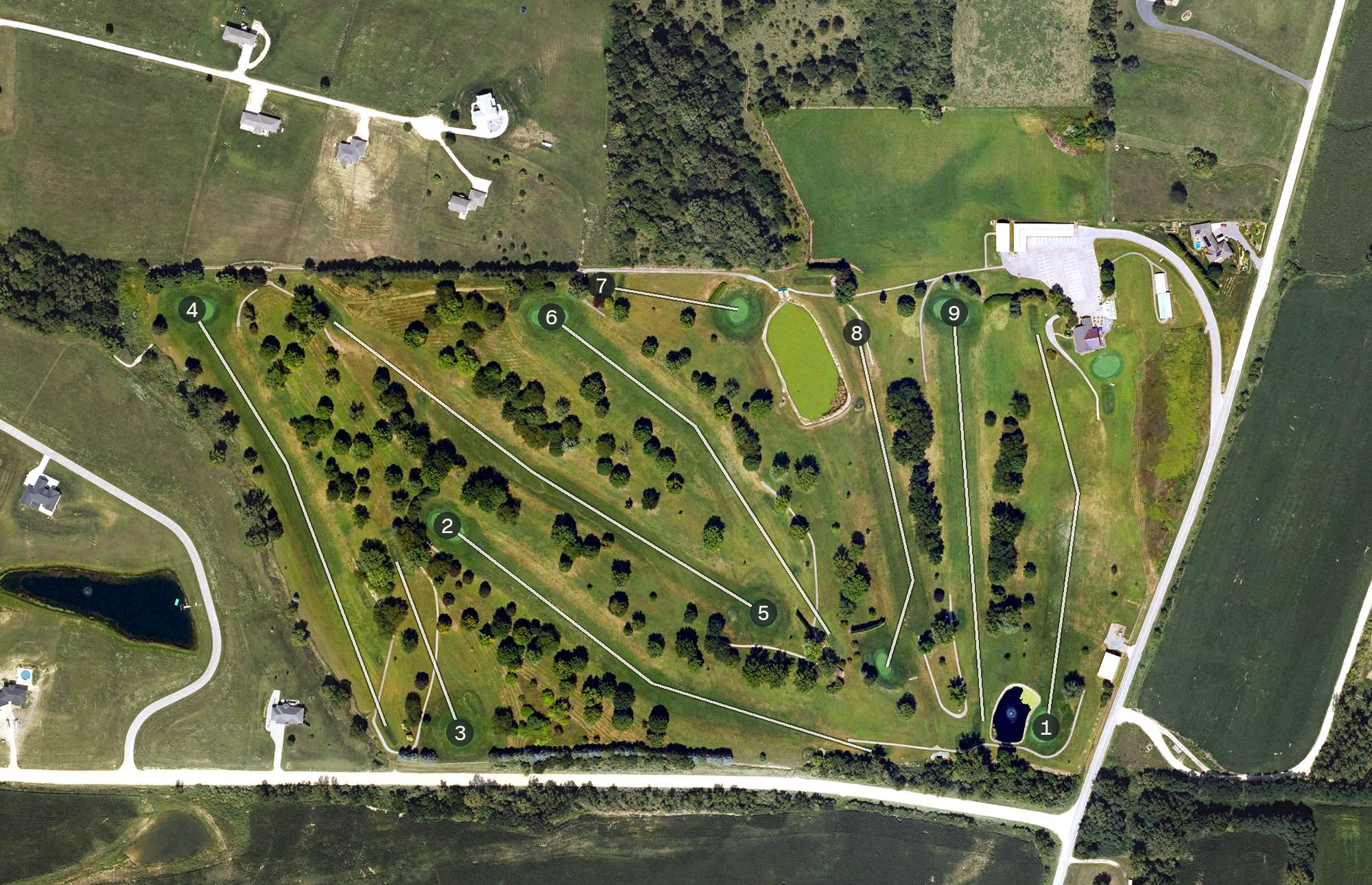 Aerial view of Bellevue Golf Club, IA