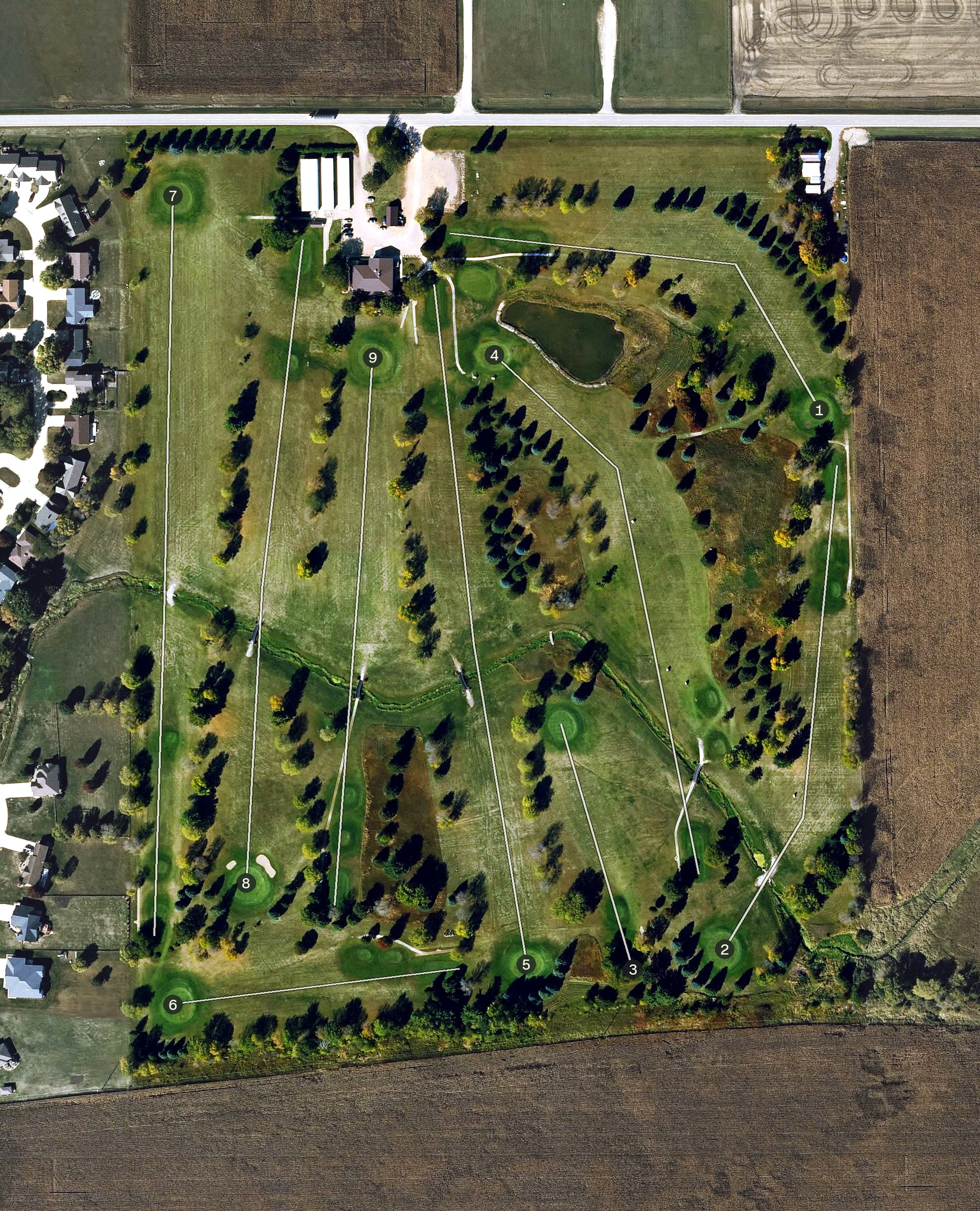 Aerial view of Belmond Country Club, IA