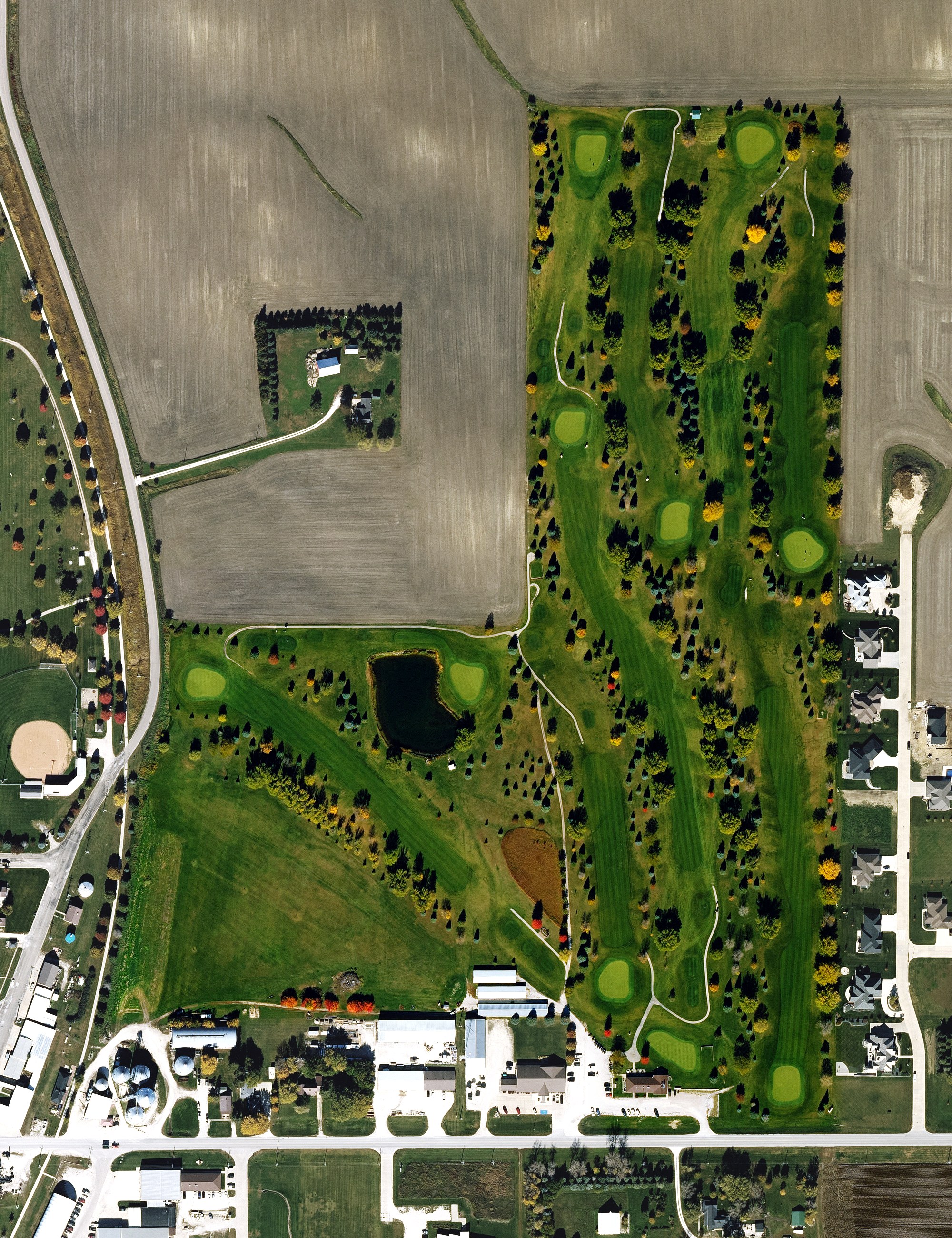 Aerial view of Breda Golf Club, IA