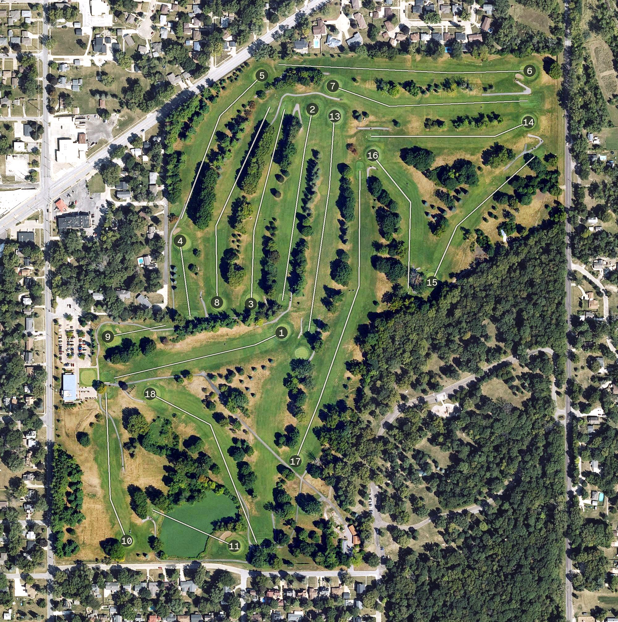 Aerial view of Bright Grandview Golf Course, IA