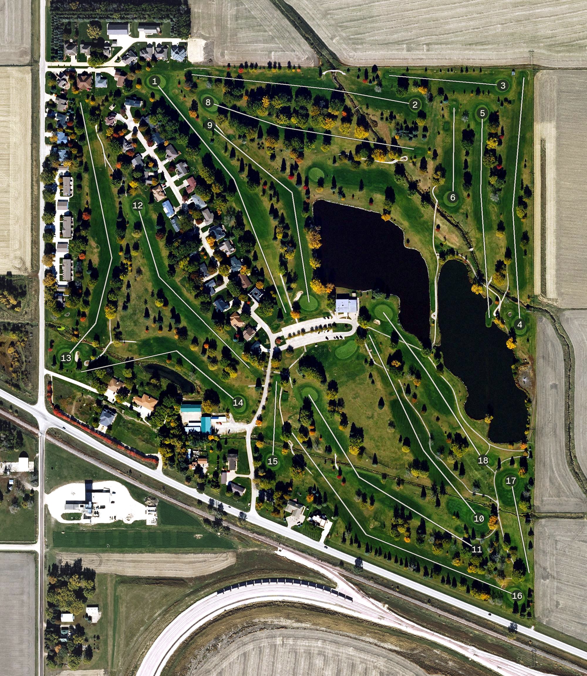 Aerial view of Buena Vista University Golf Course at Lake Creek, IA