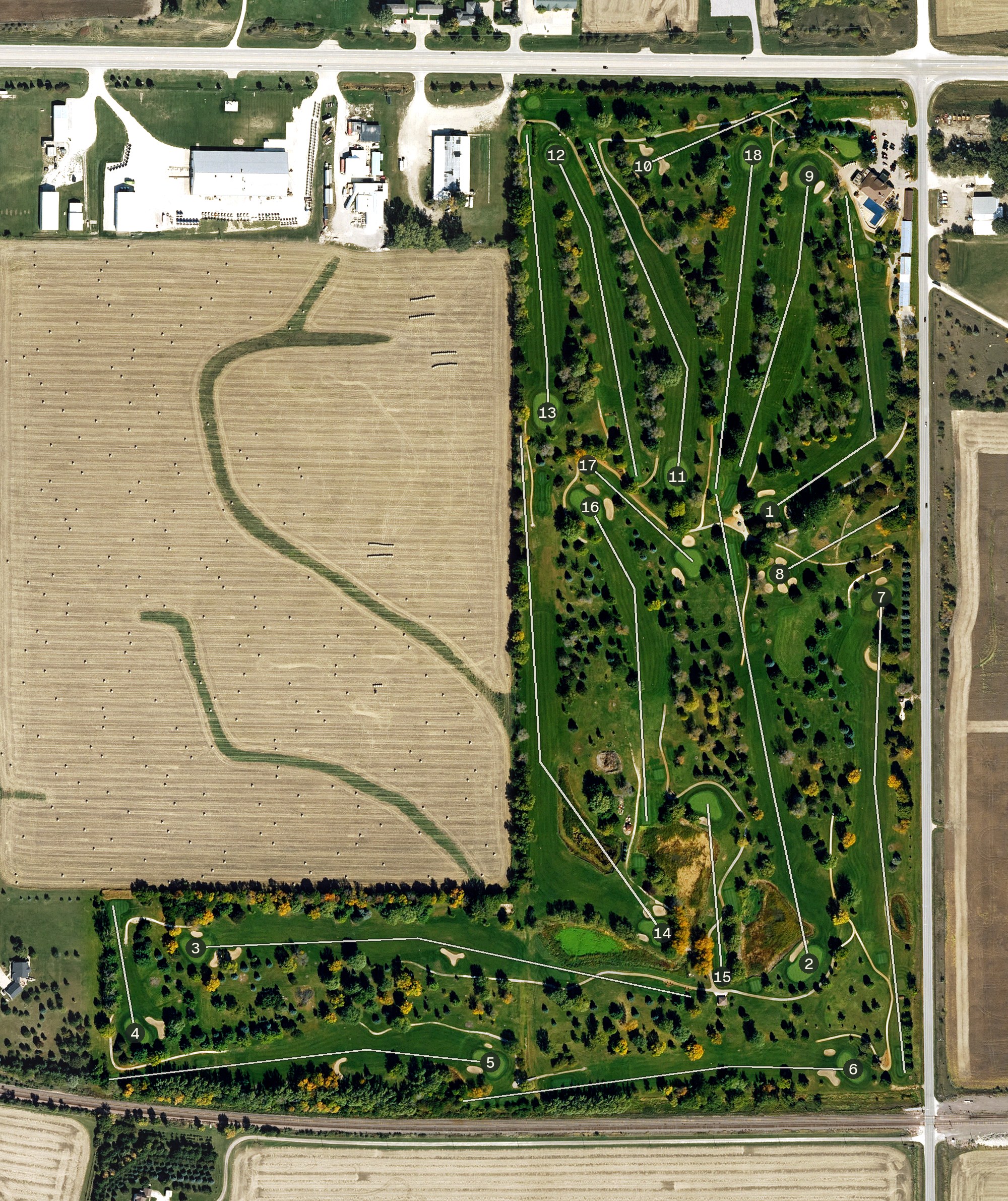 Aerial view of Carroll Country Club, IA