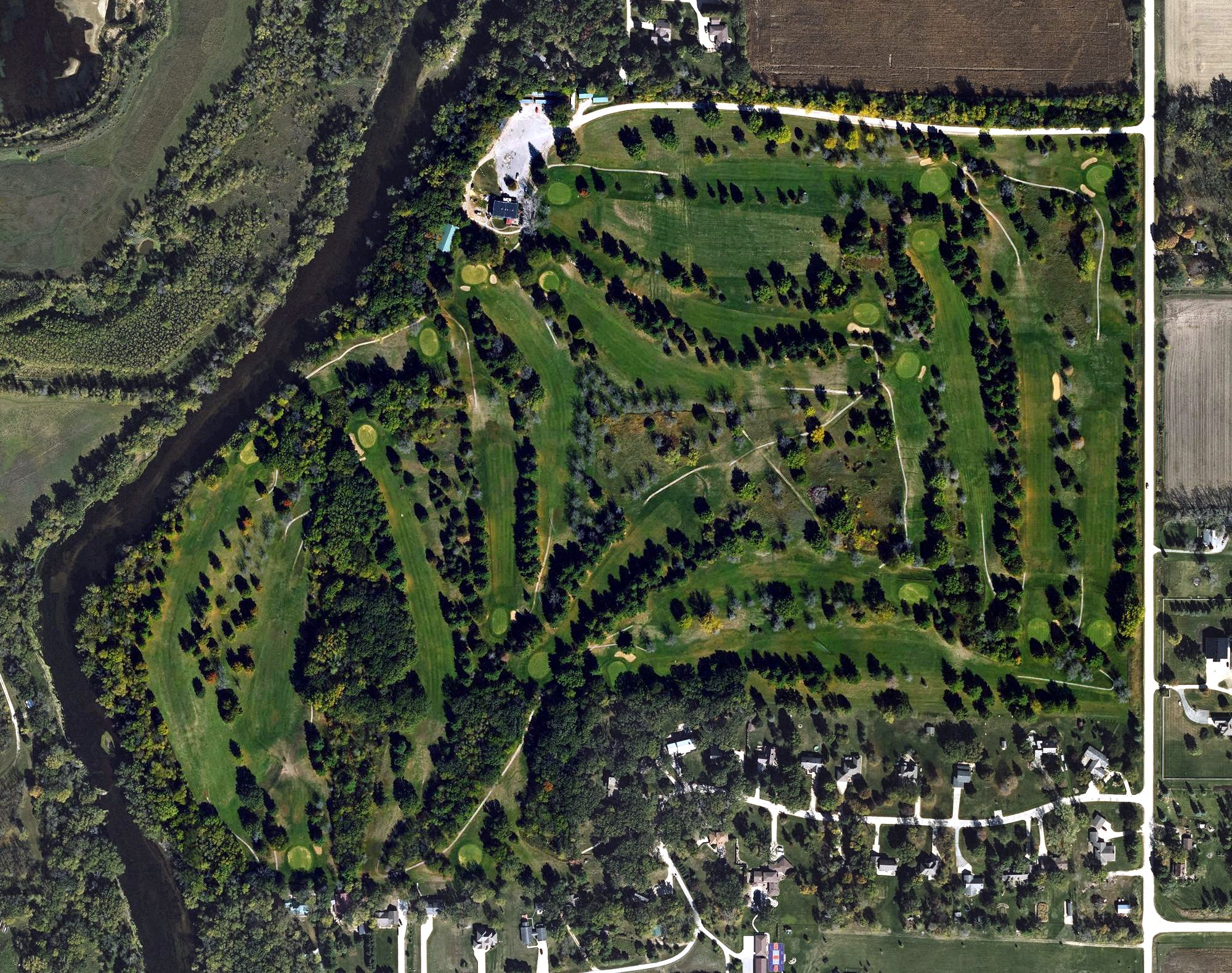 Aerial view of Cedar Bend Golf Course, IA