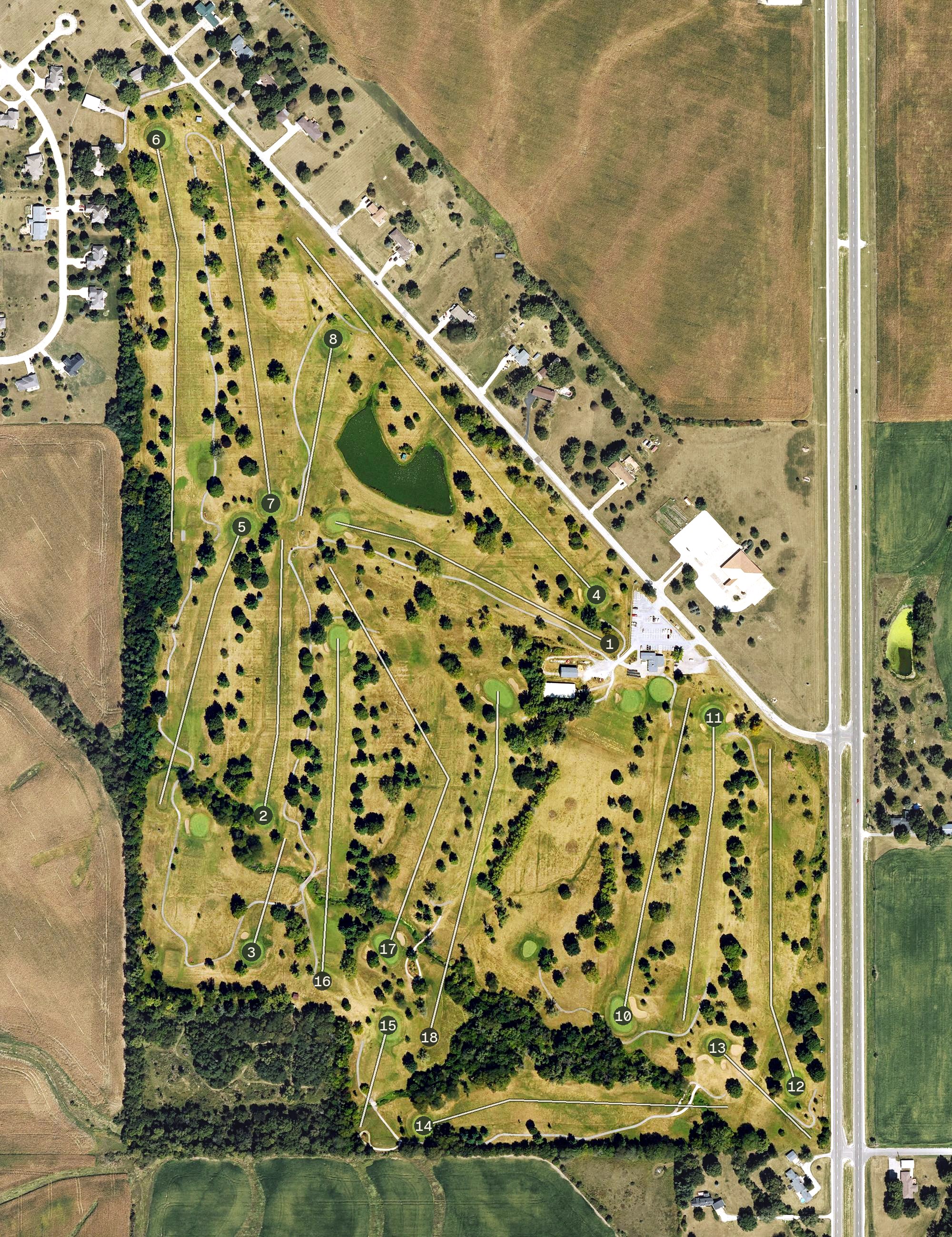 Aerial view of Cedar Creek Golf Course, IA