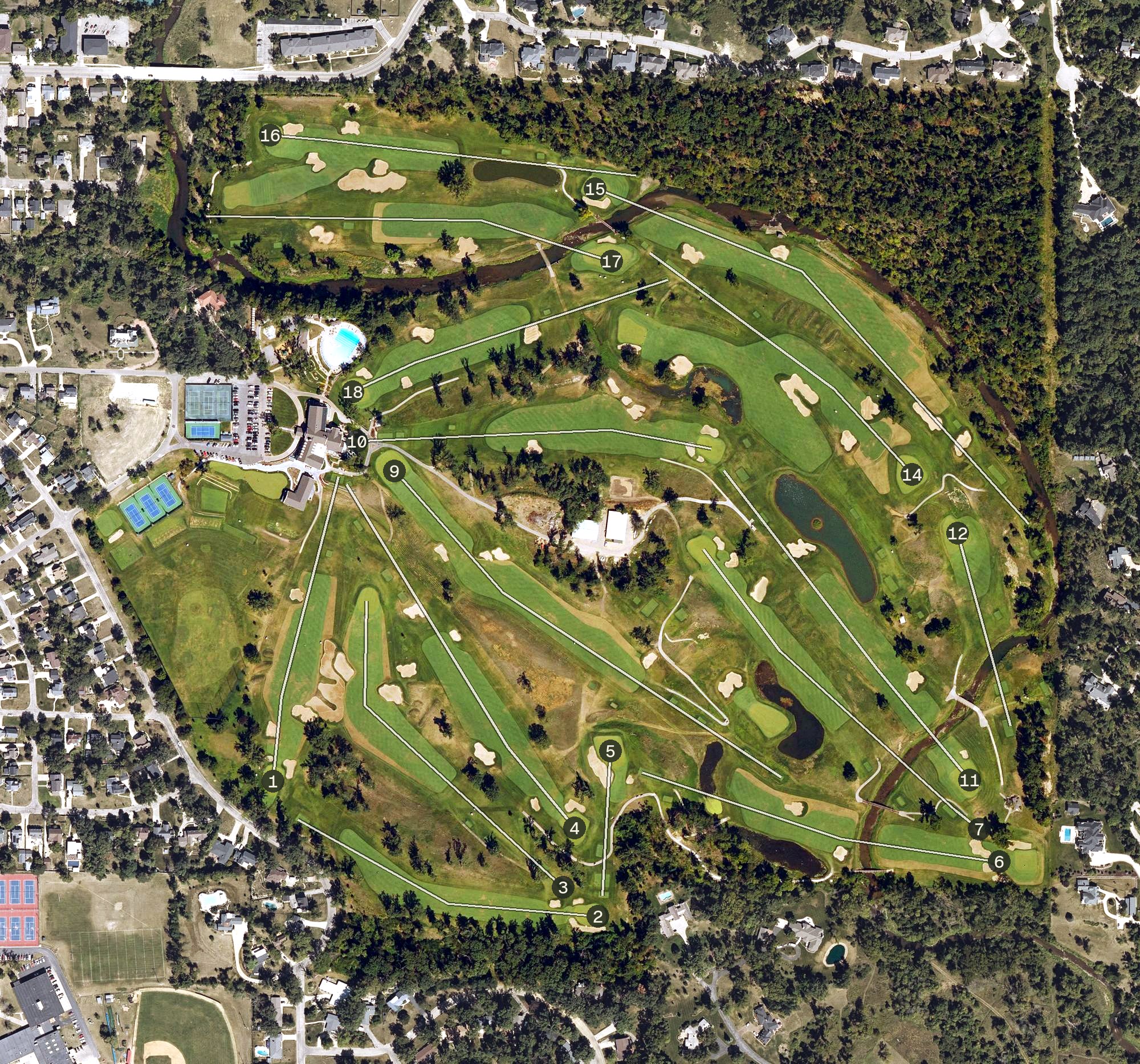 Aerial view of Cedar Rapids Country Club, IA