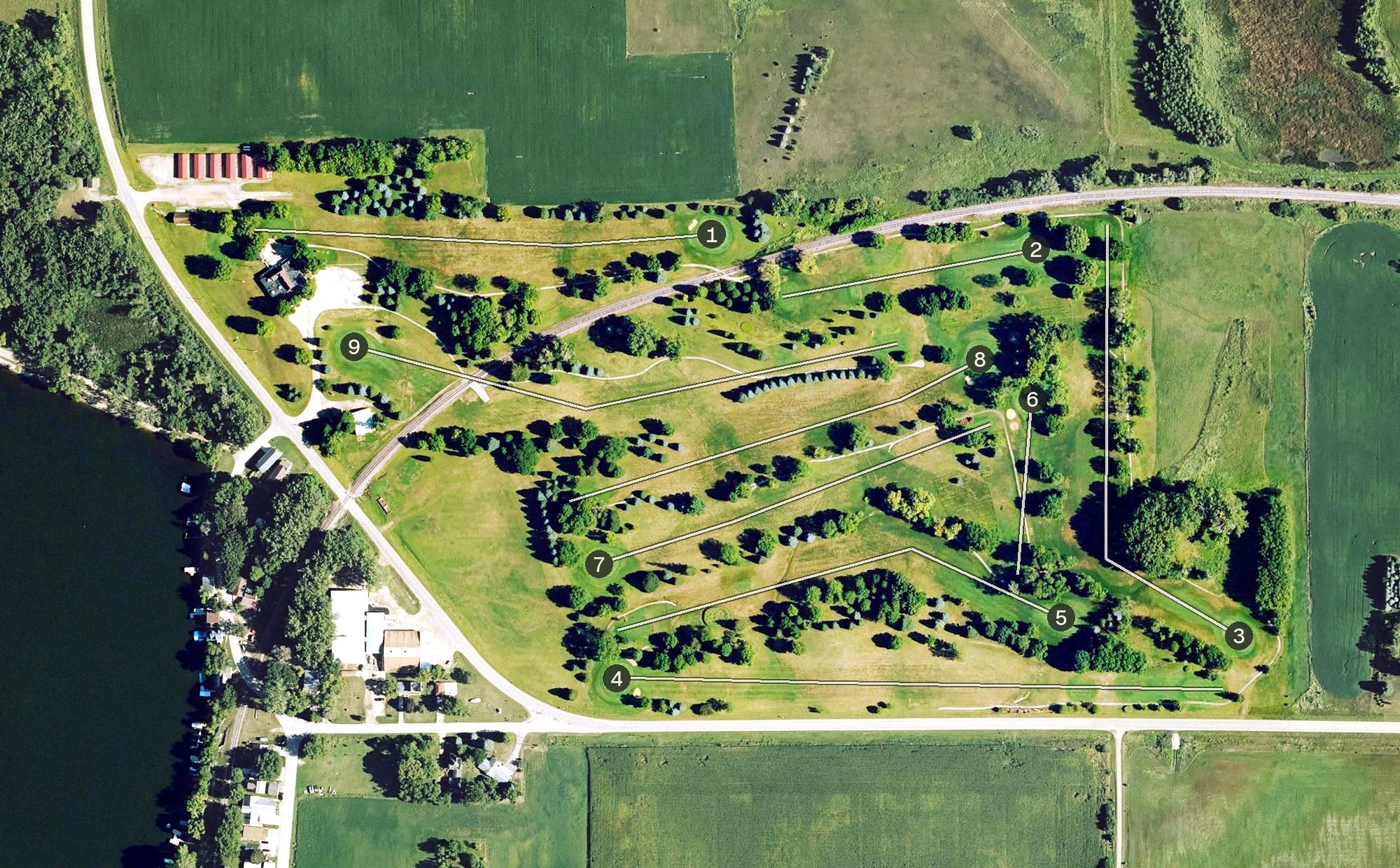 Aerial view of Clarmond Country Club, IA