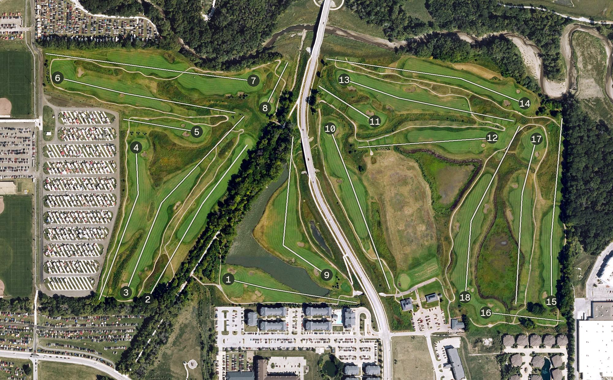Aerial view of Coldwater Golf Links, IA