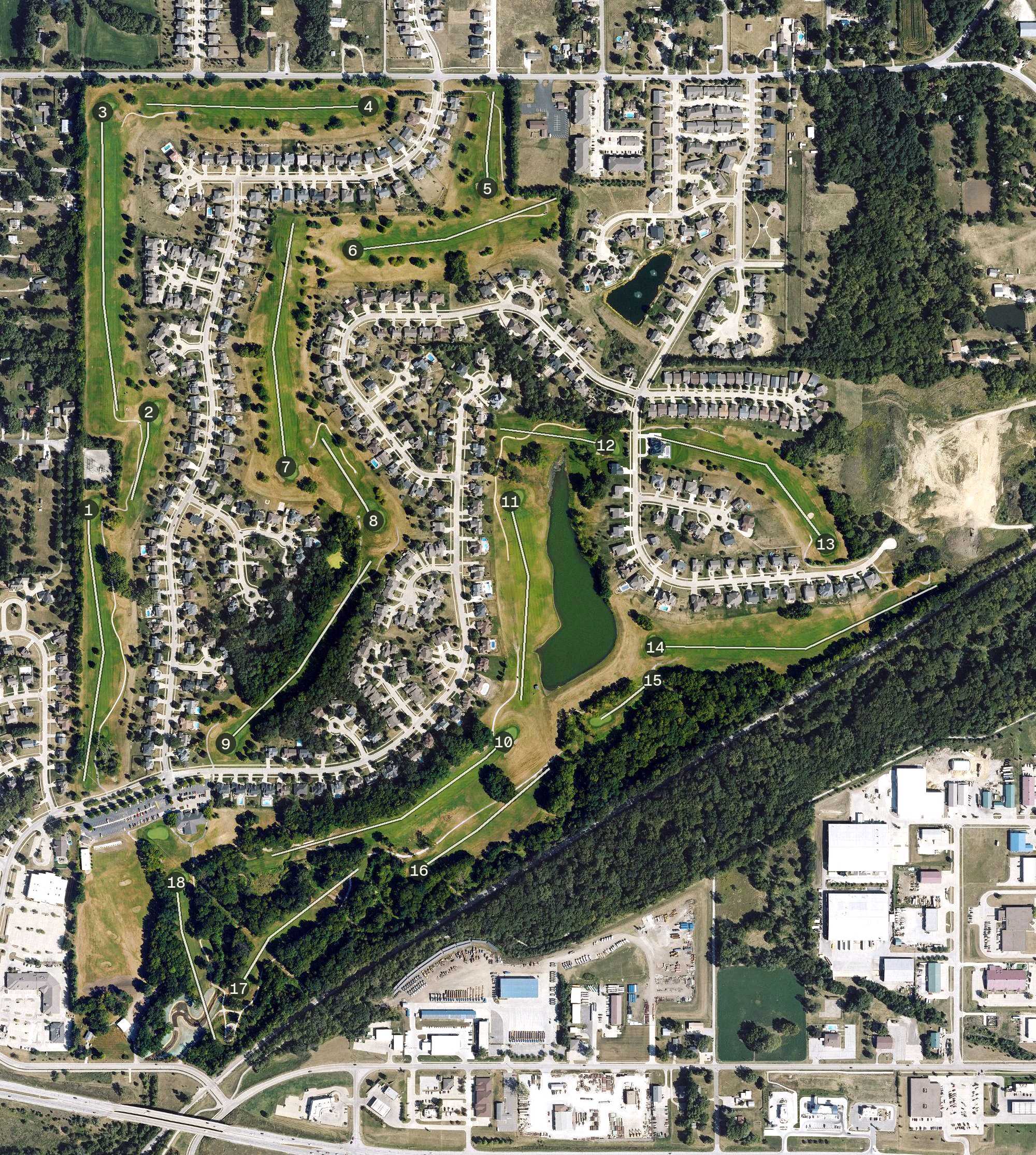 Aerial view of Copper Creek Golf Course, IA