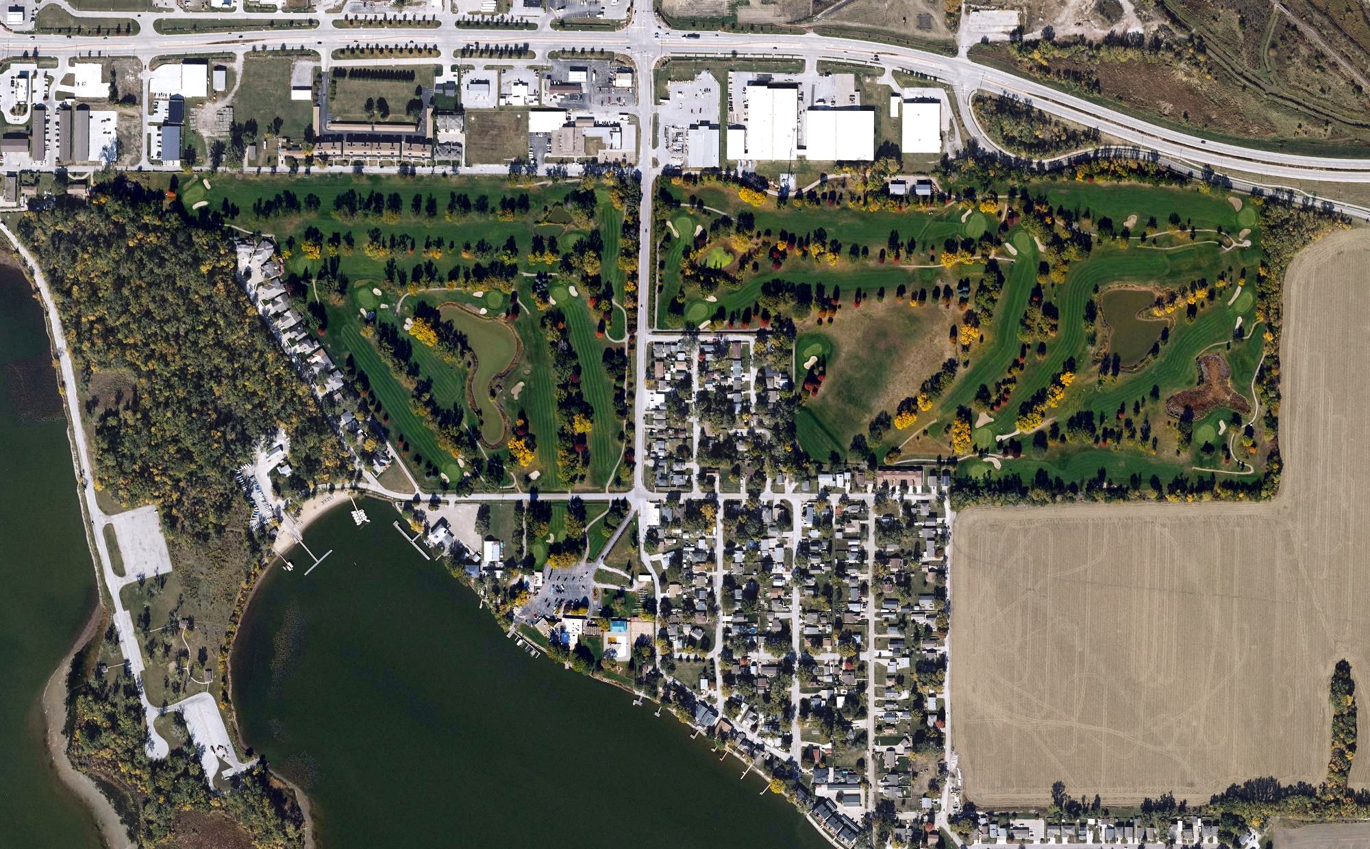 Aerial view of Council Bluffs Country Club, IA
