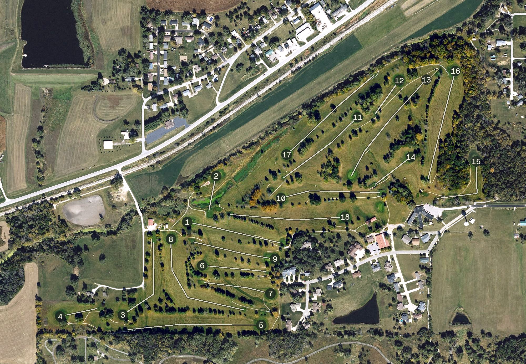 Aerial view of Crestwood Golf Club, IA