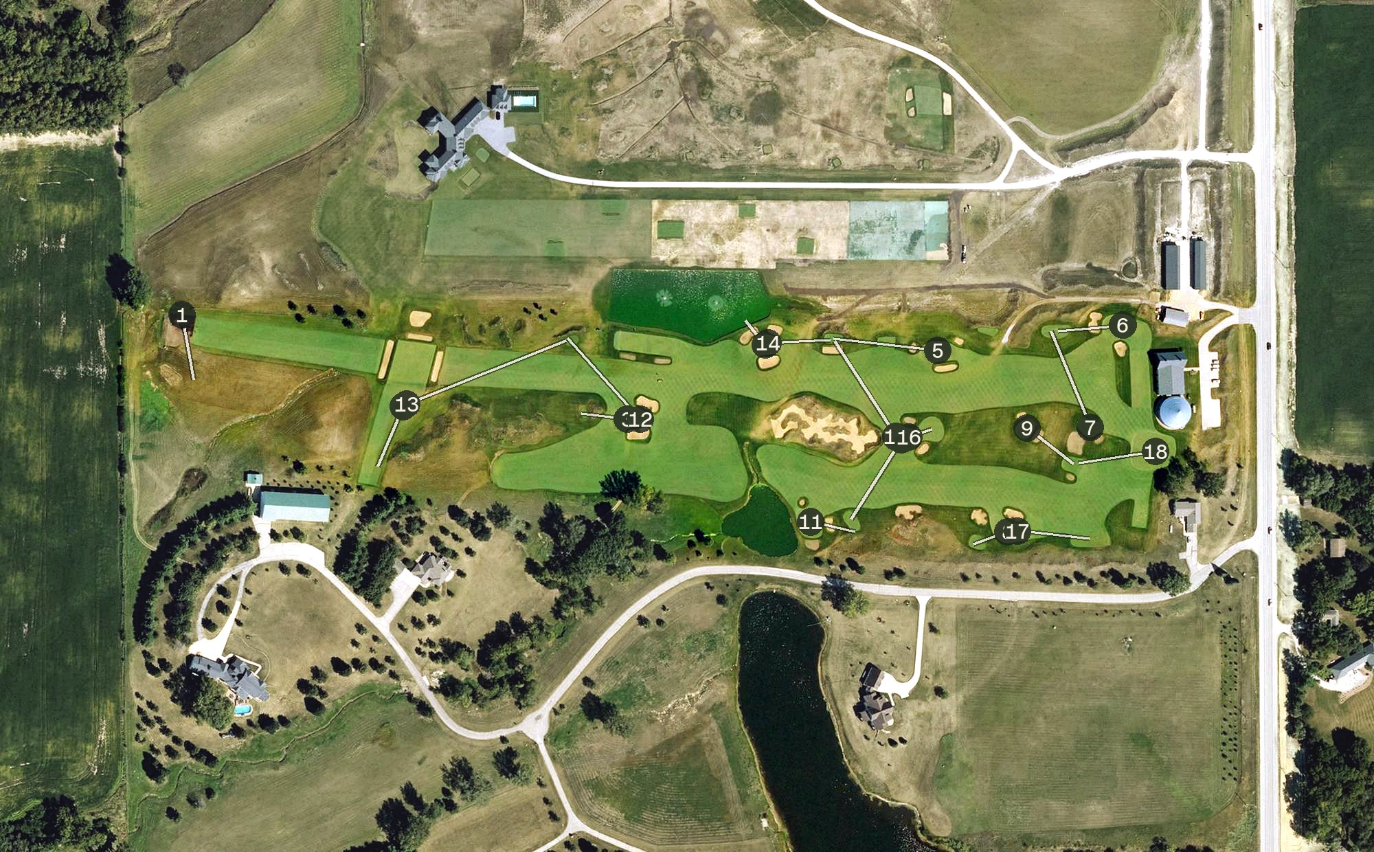 Aerial view of Cyclone golf performance center, IA