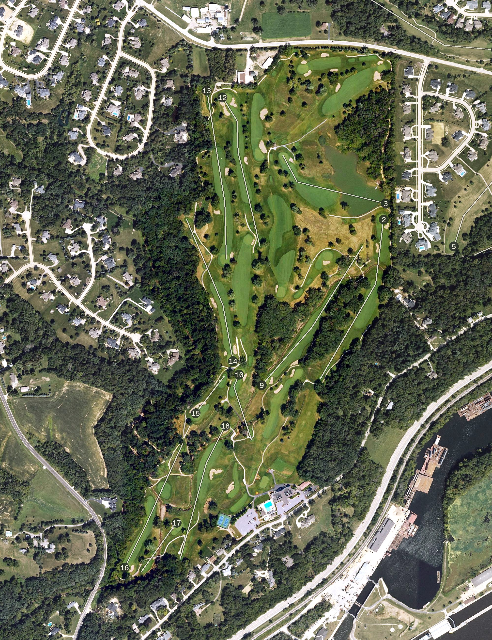 Aerial view of Davenport Country Club, IA