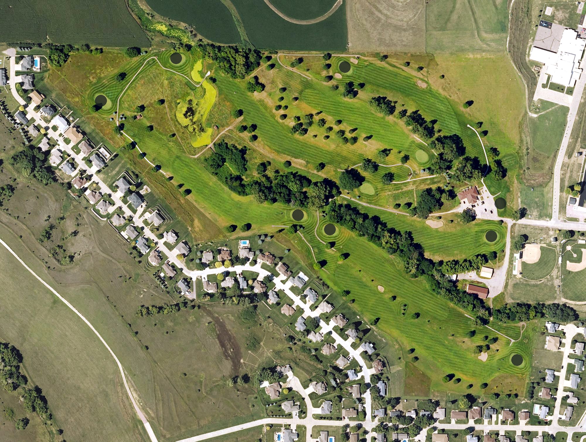 Aerial view of Deer Run Golf Course, IA