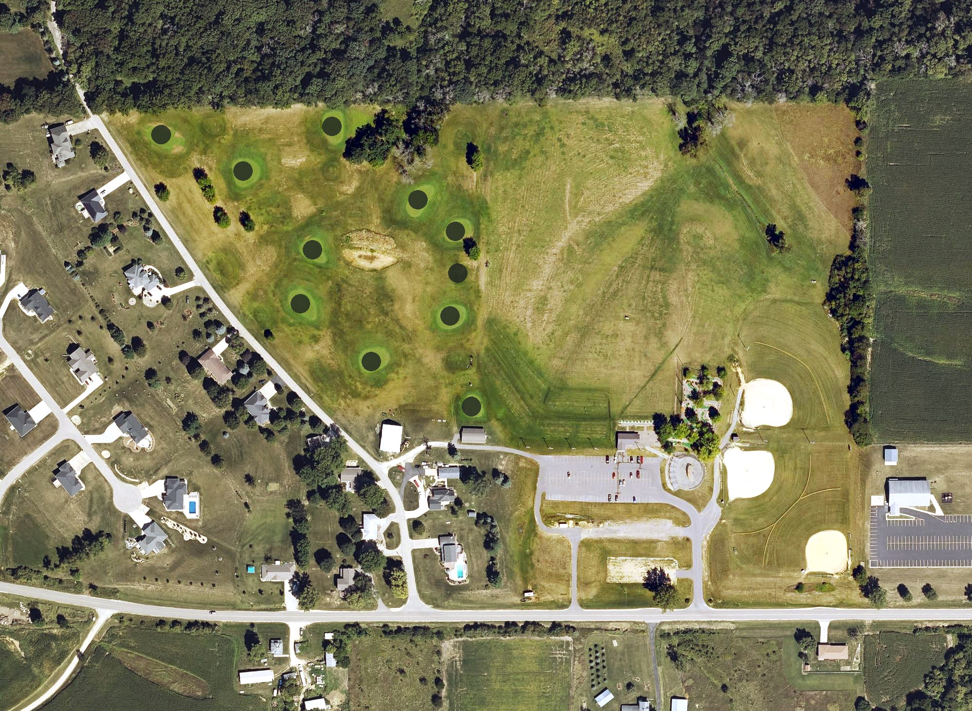 Aerial view of Derby Grange Golf & Recreation Center, IA
