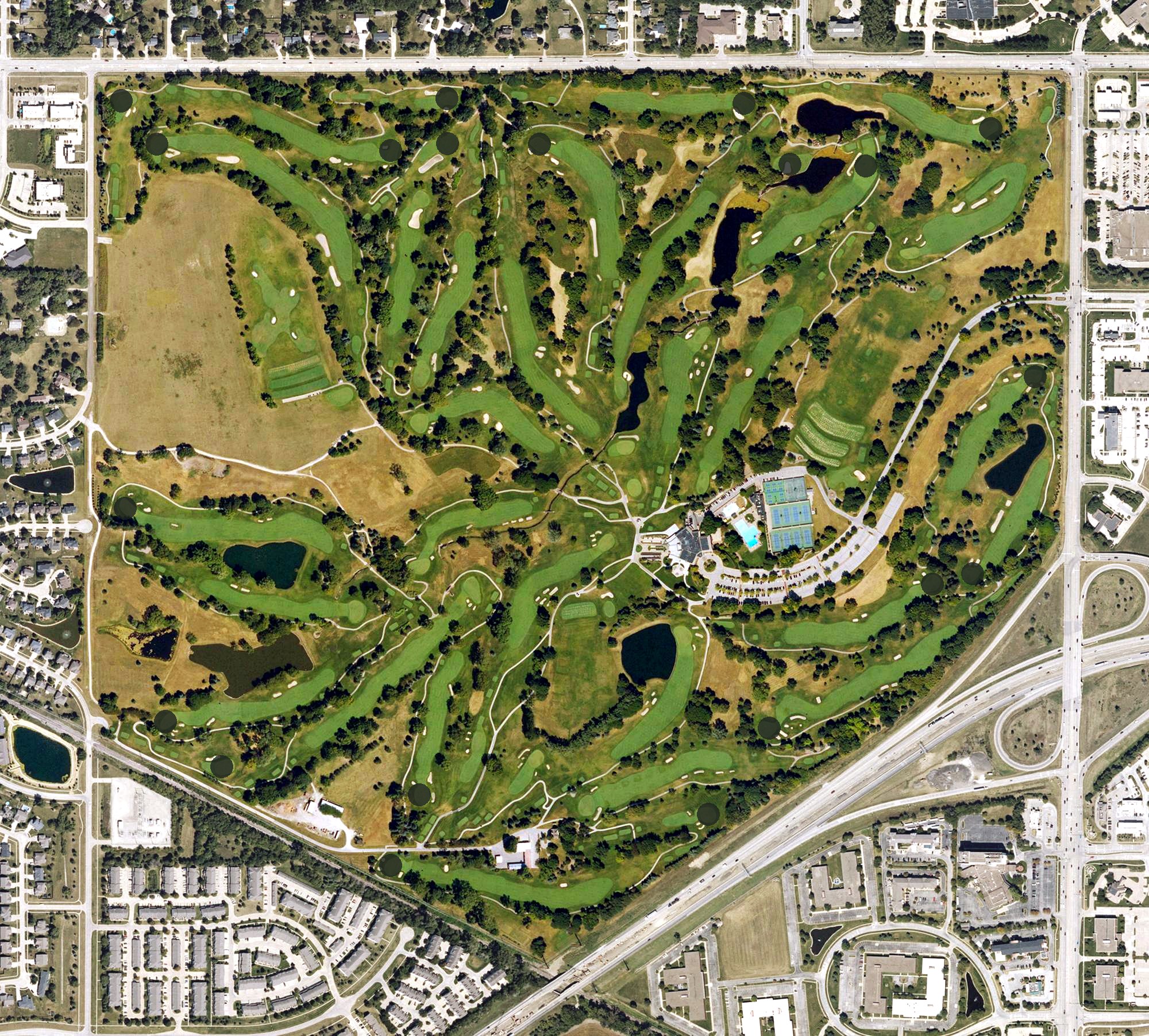 Aerial view of Des Moines Golf & Country Club, IA