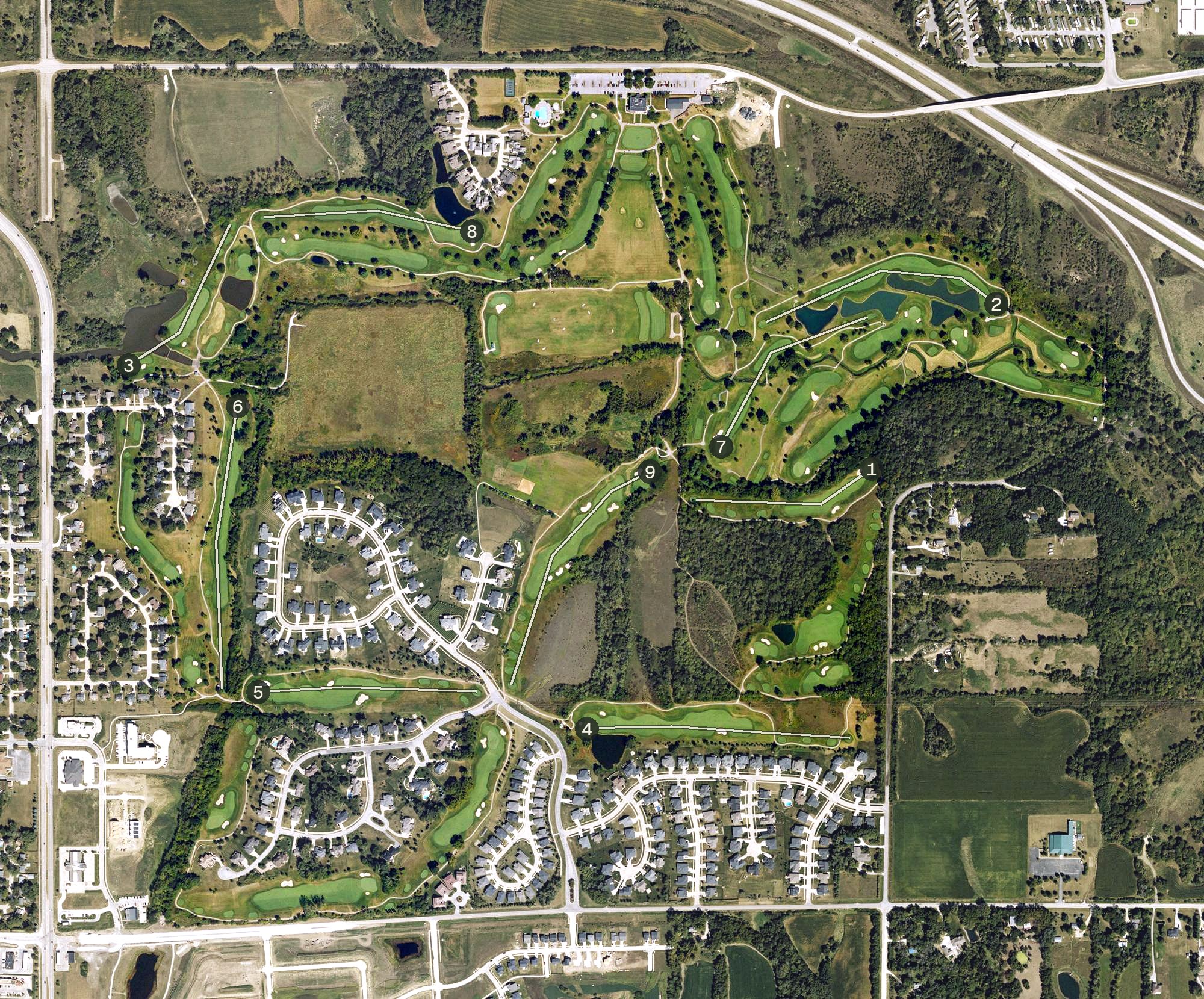 Aerial view of Echo Valley Country Club, IA