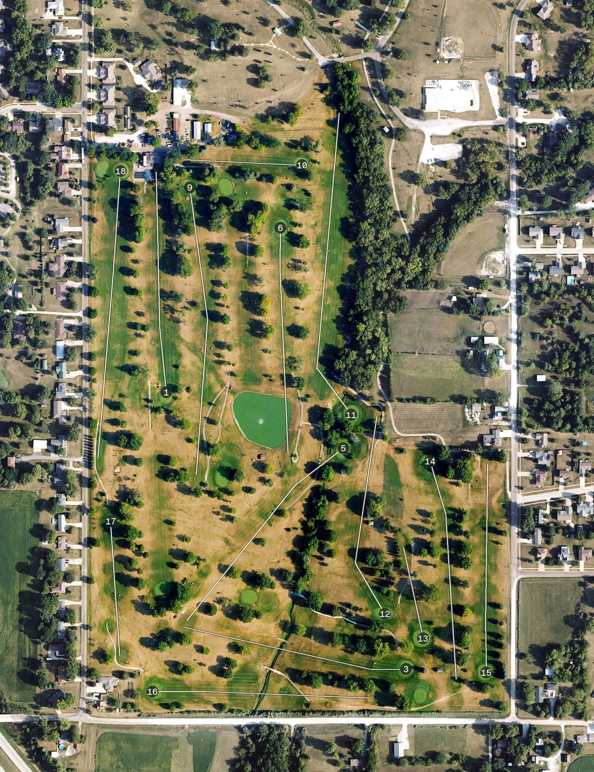 Aerial view of Edmundson Golf Course, IA