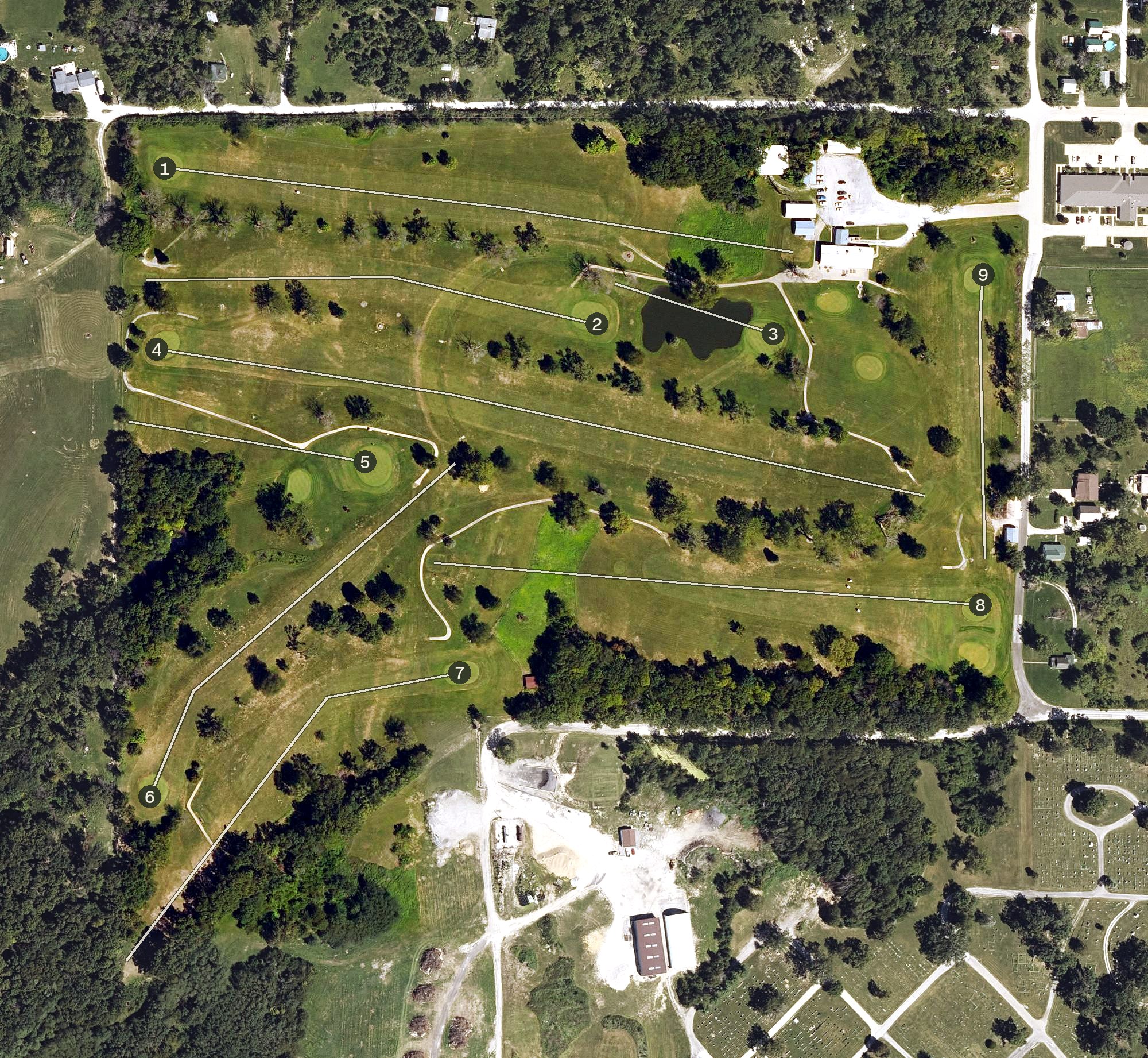 Aerial view of Elks Fairview Golf Club, IA