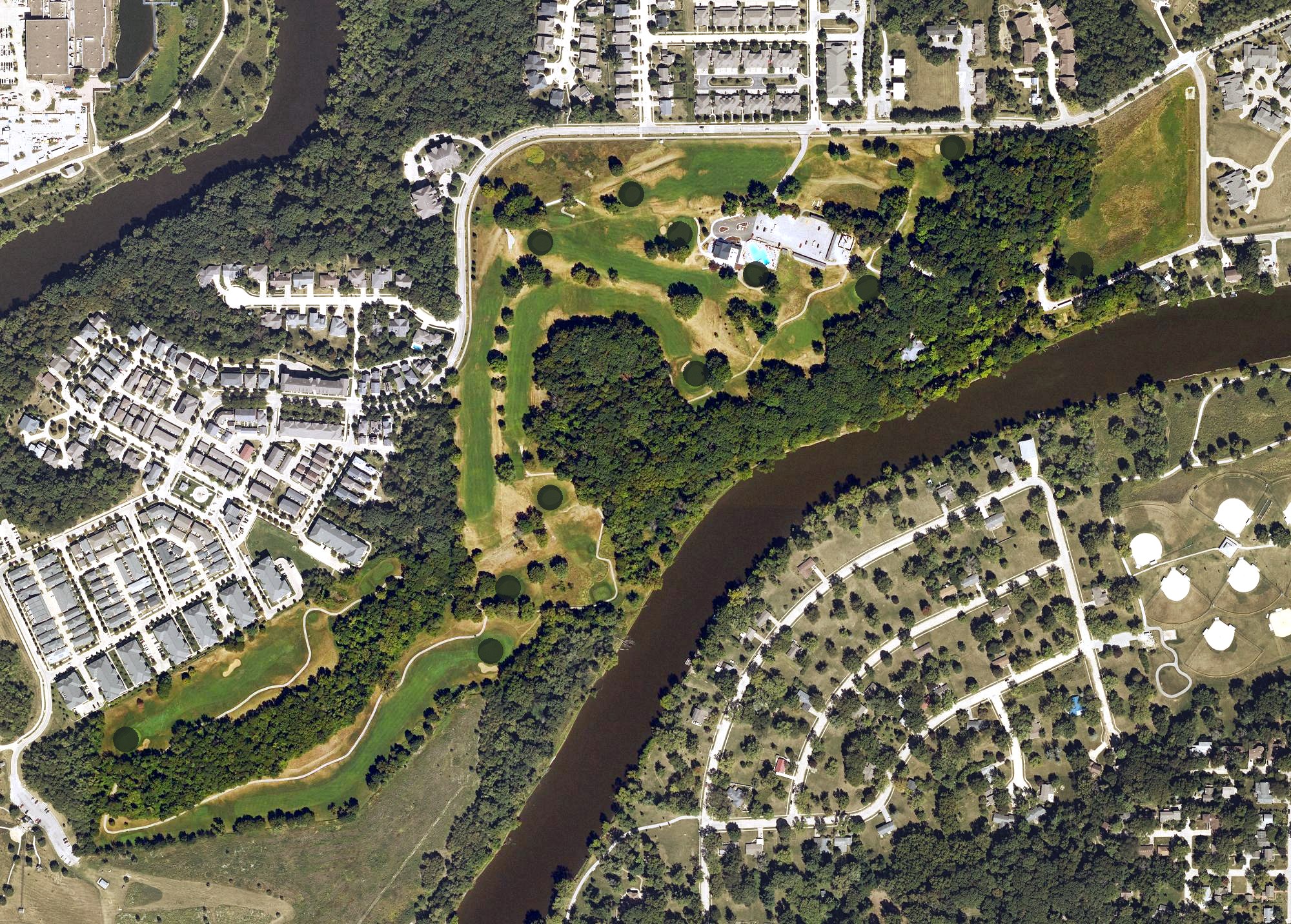 Aerial view of Elks Lodge Country Club, IA