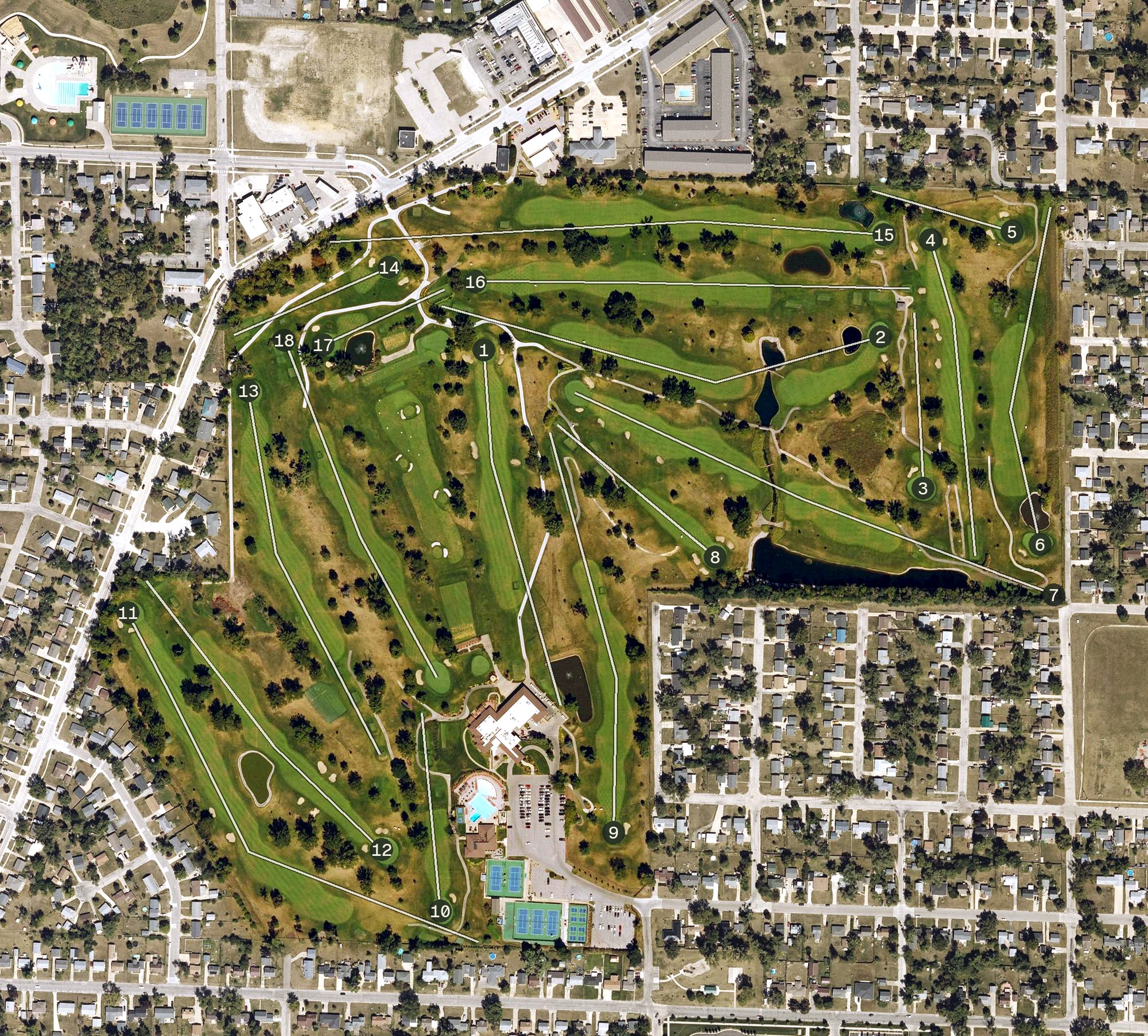 Aerial view of Elmcrest Golf & Country Club, IA