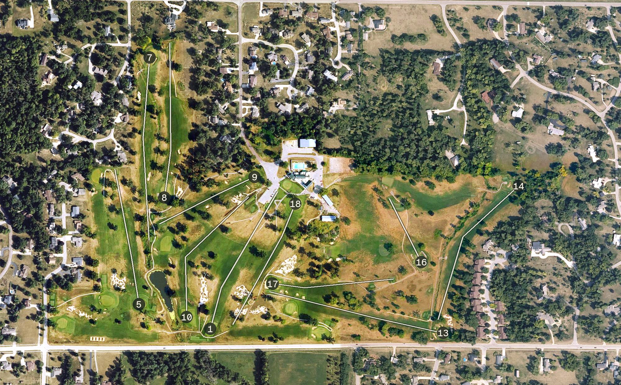 Aerial view of Elmwood Country Club, IA