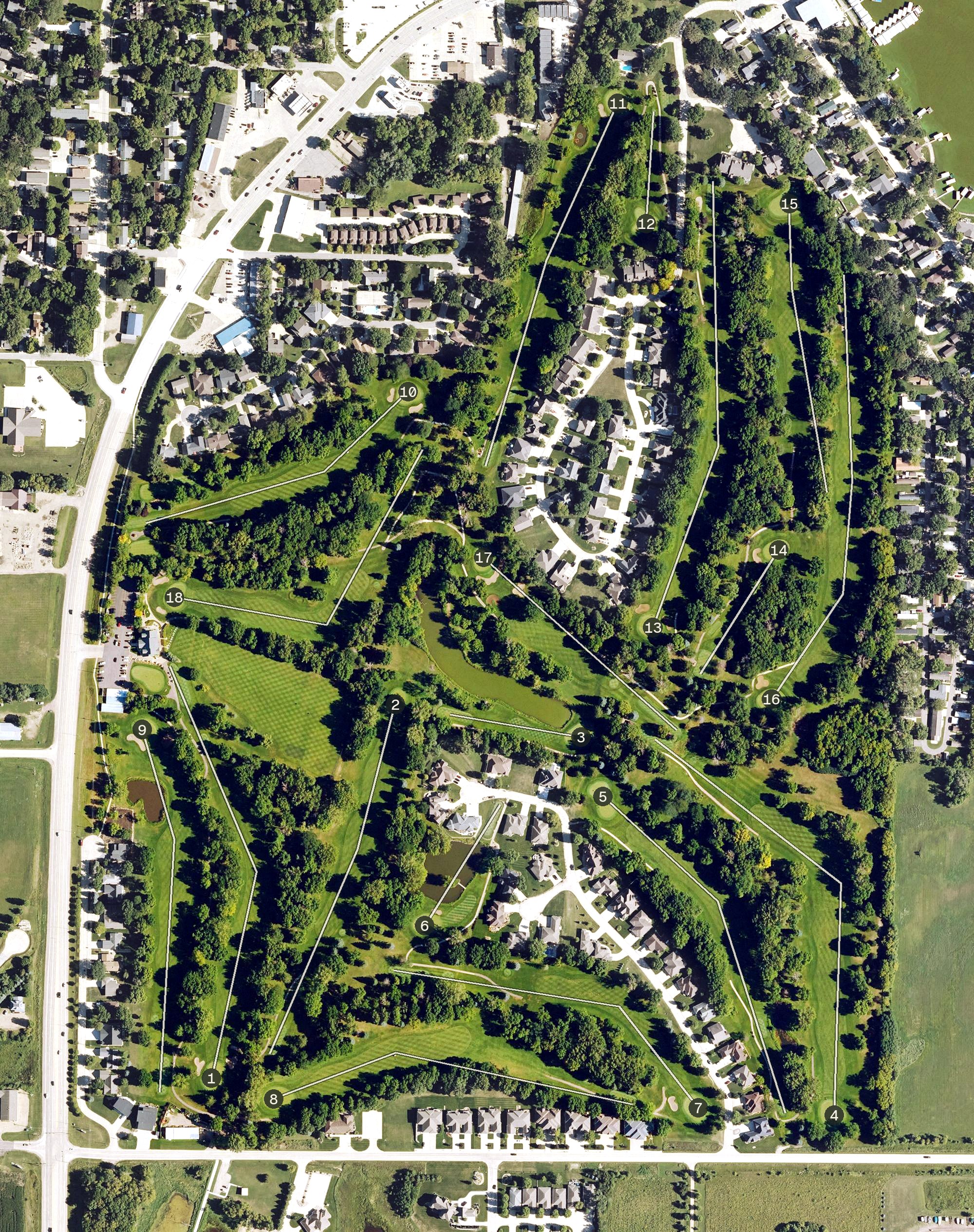 Aerial view of Emerald Hills Golf Club, IA