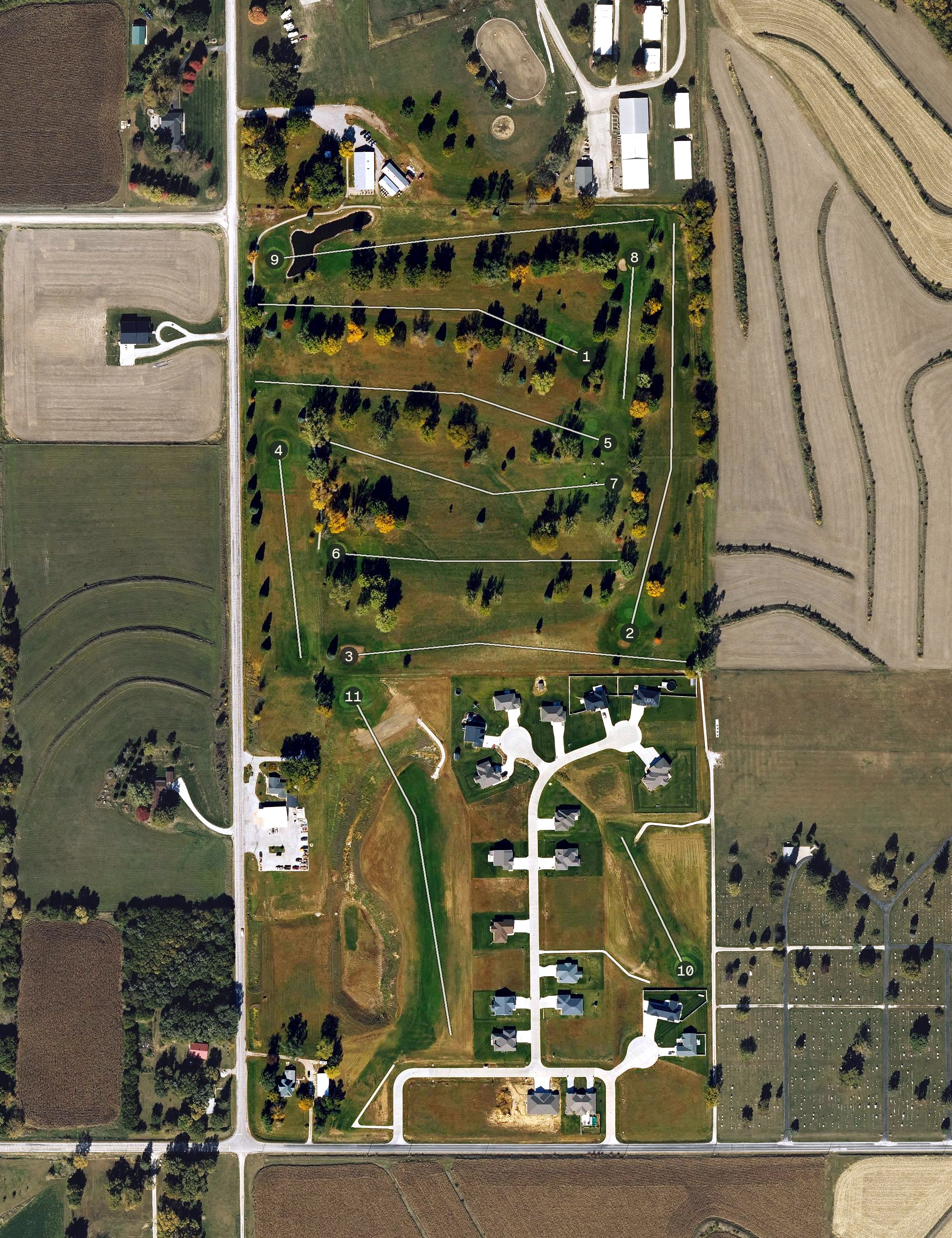 Aerial view of Fairview Country Club, IA