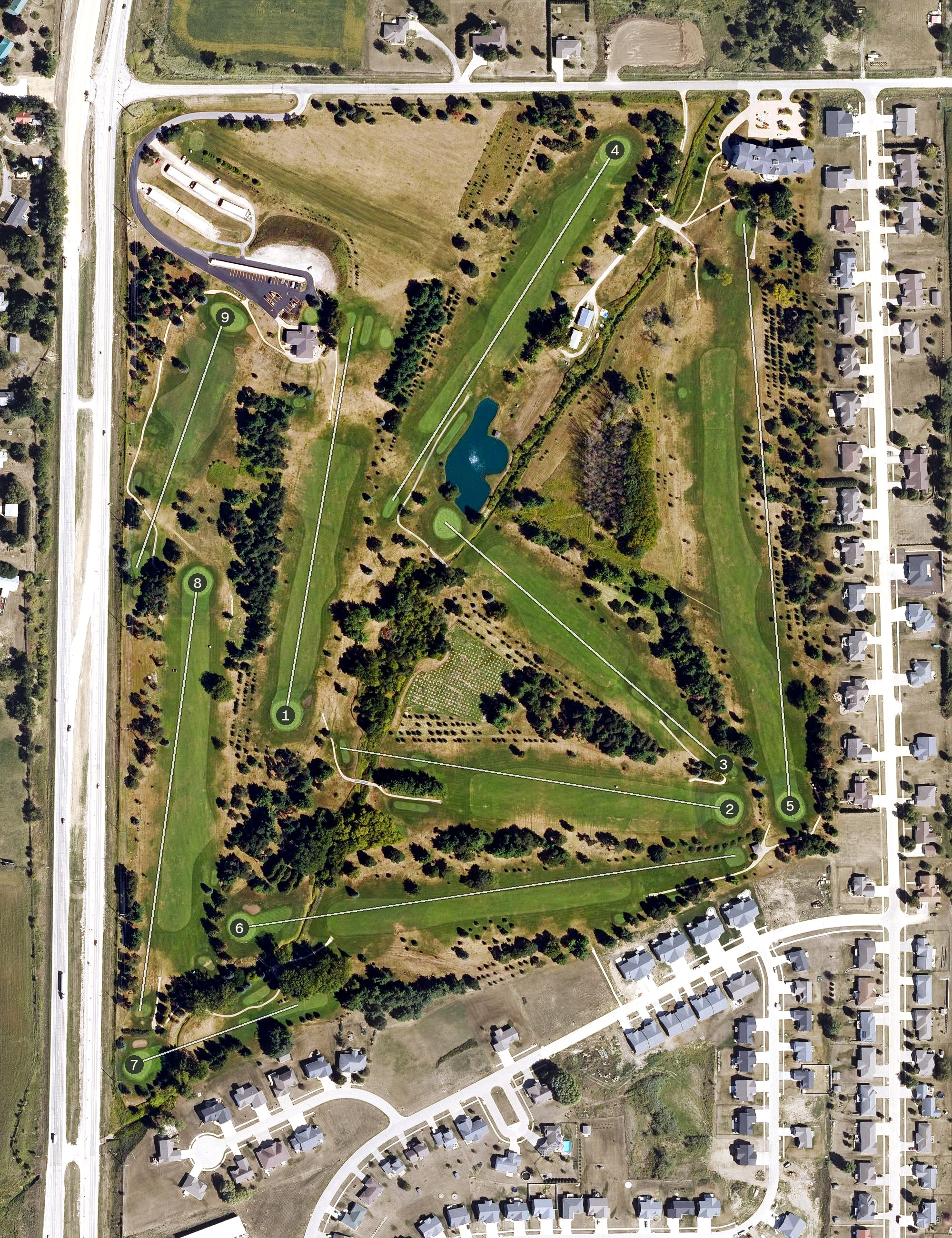 Aerial view of Fawn Creek Golf Course, IA
