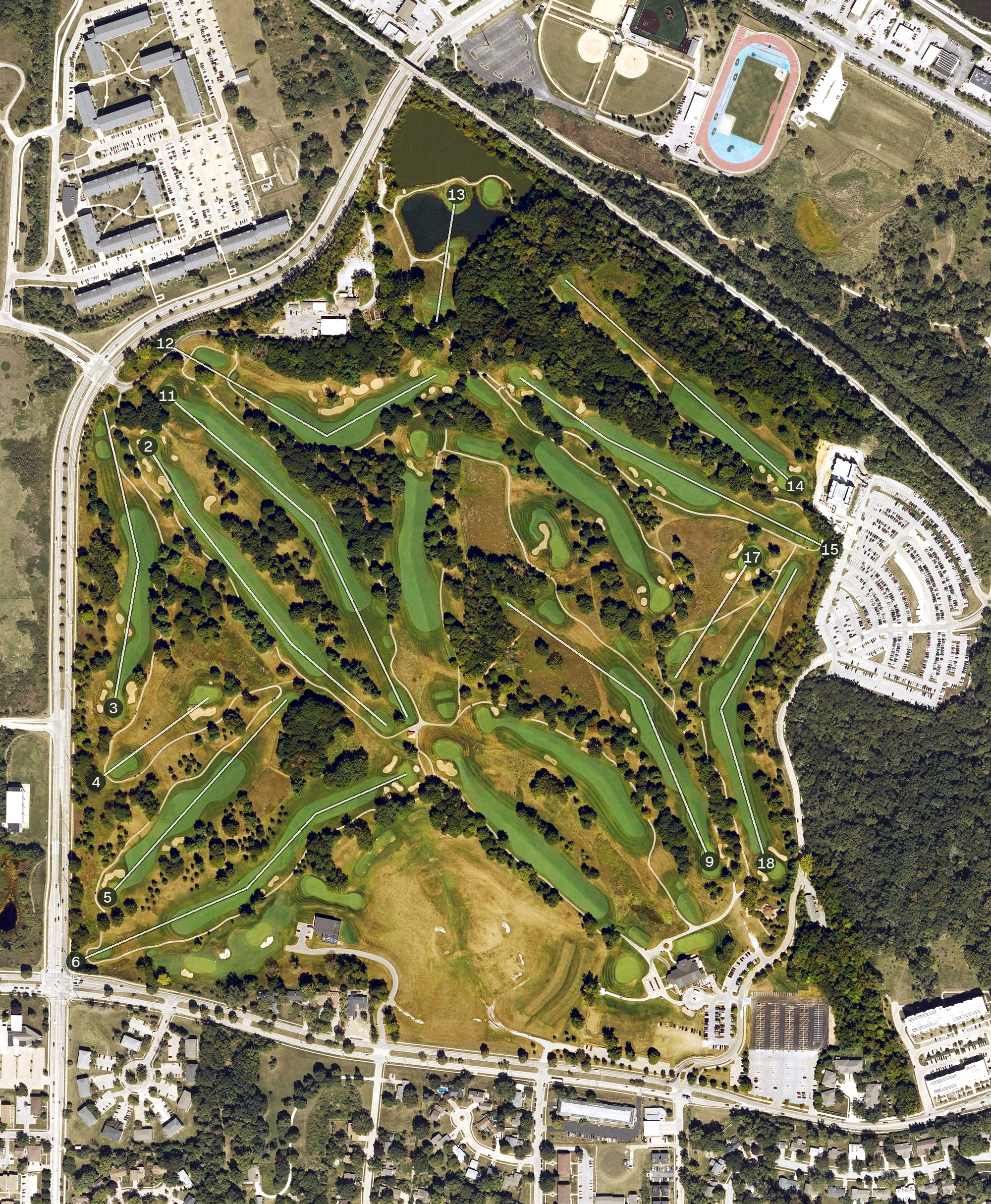 Aerial view of Finkbine Golf Course, IA