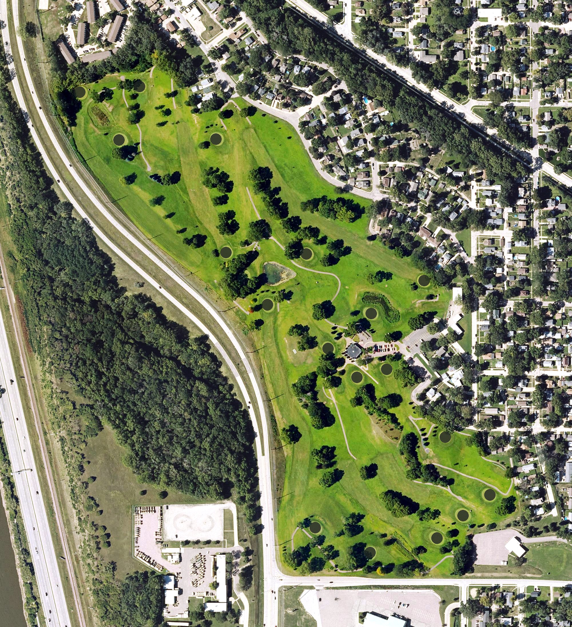 Aerial view of Floyd Park Golf Course, IA