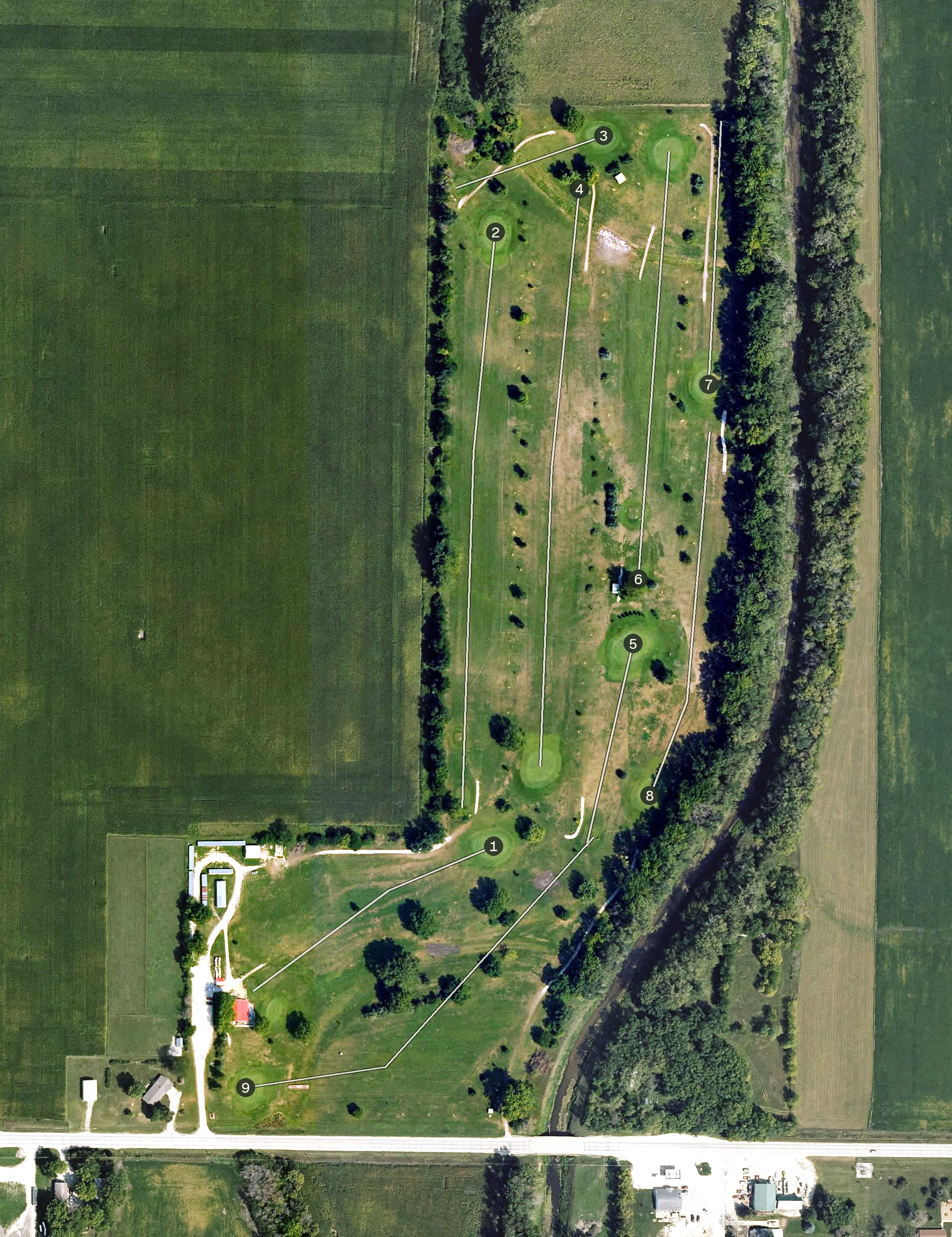 Aerial view of Fonda Golf Course, IA