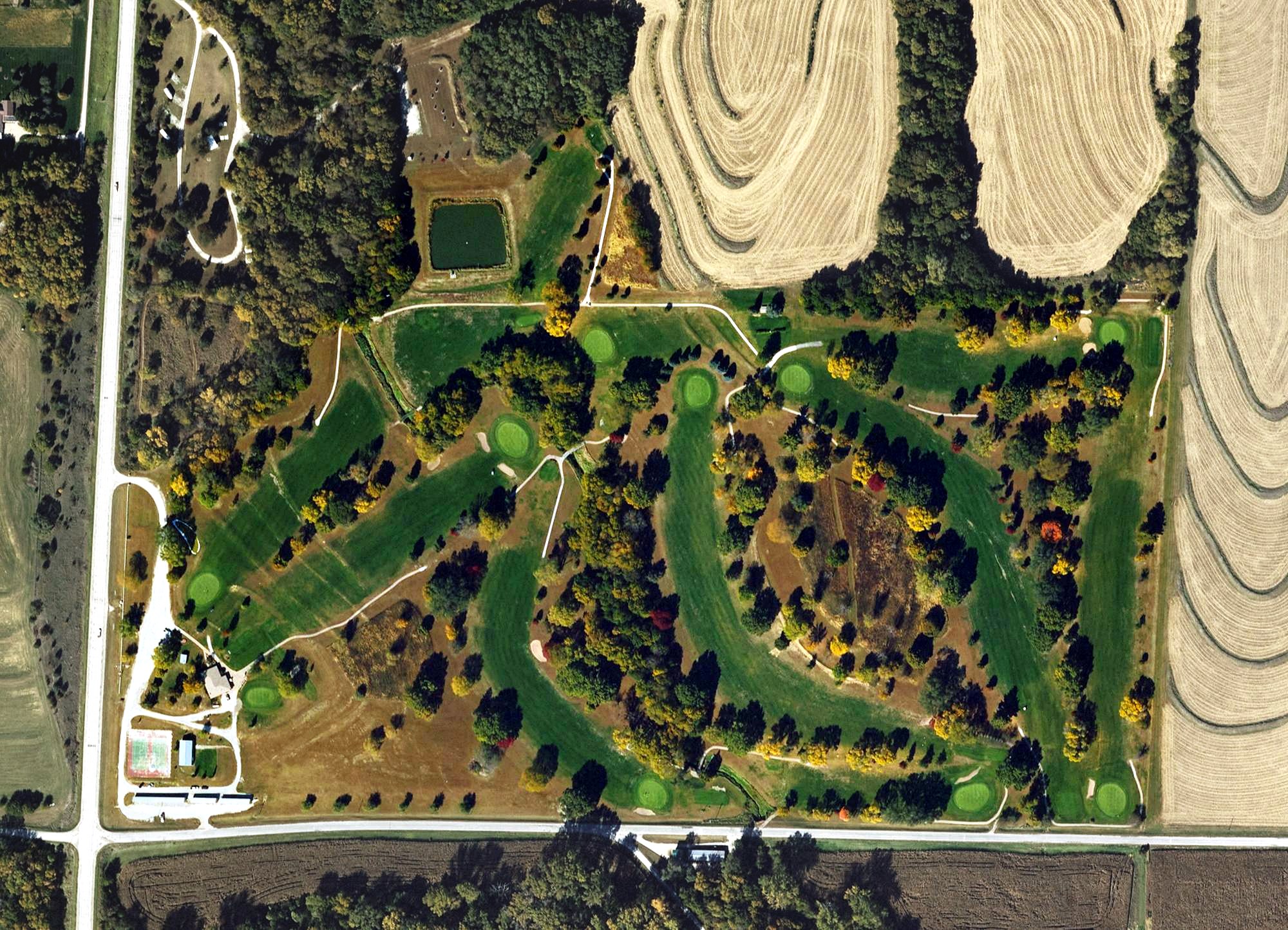 Aerial view of Fremont County Golf Course, IA