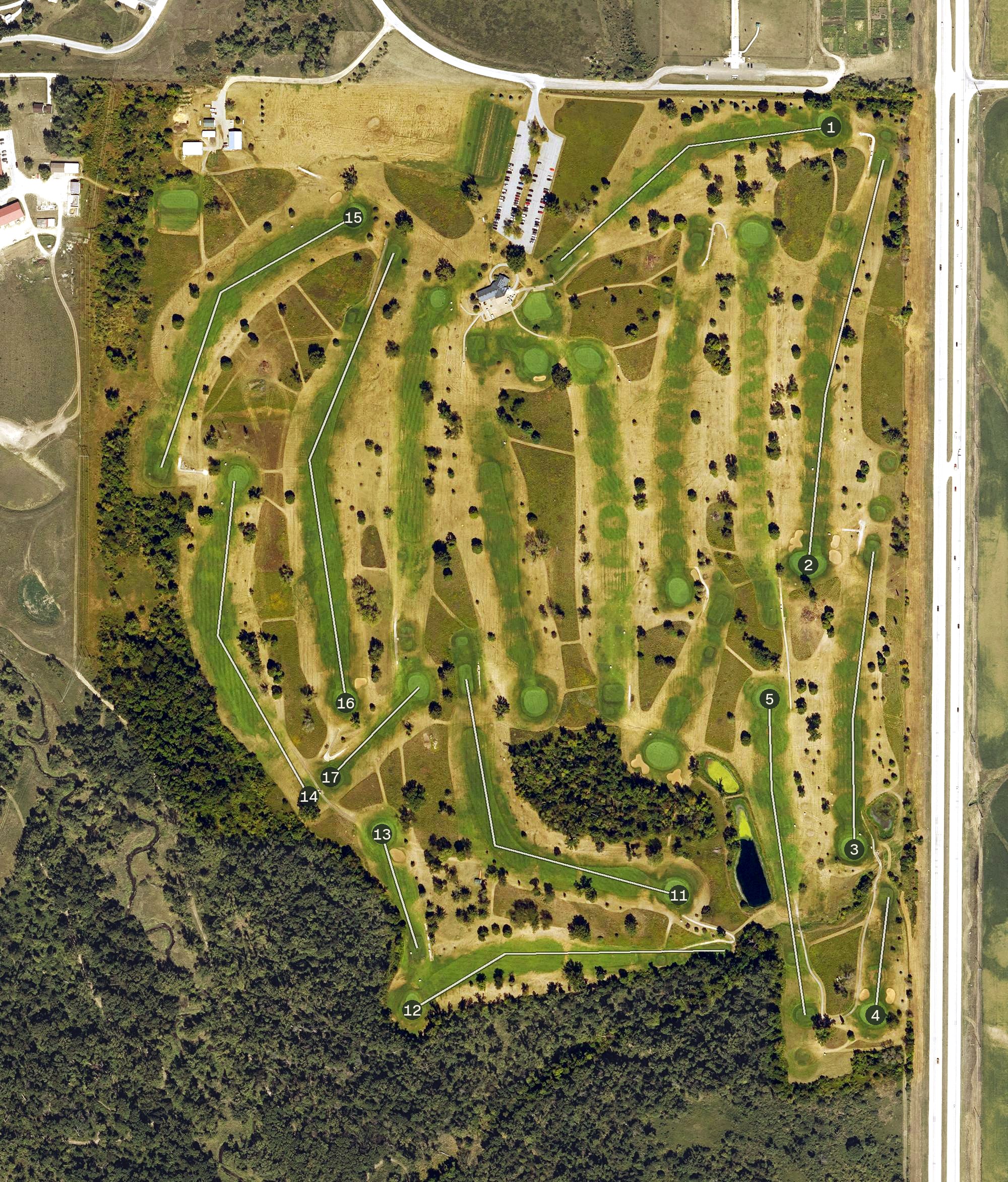Aerial view of Gardner Golf Course, IA