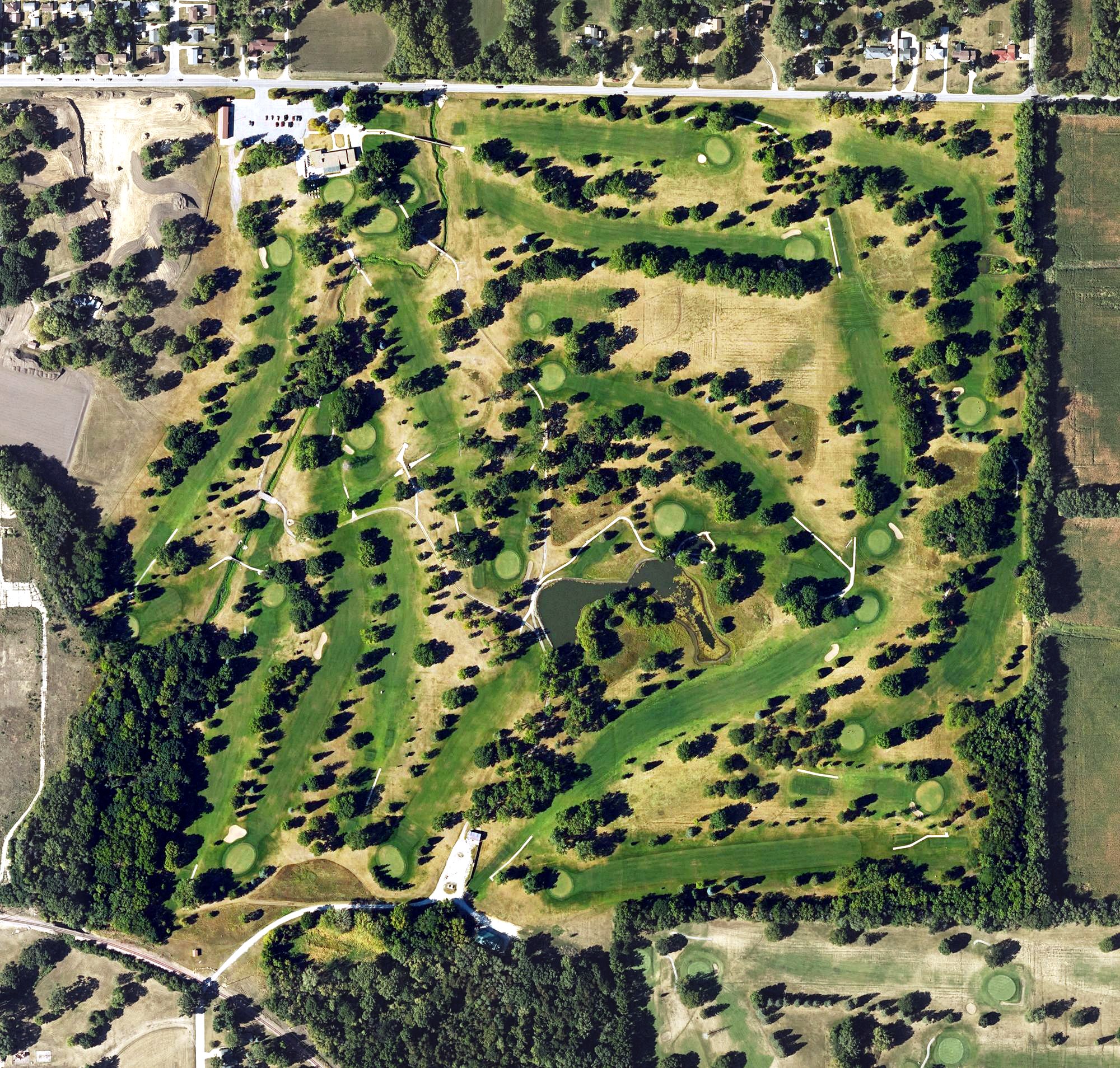 Aerial view of Gates Park Golf Course, IA