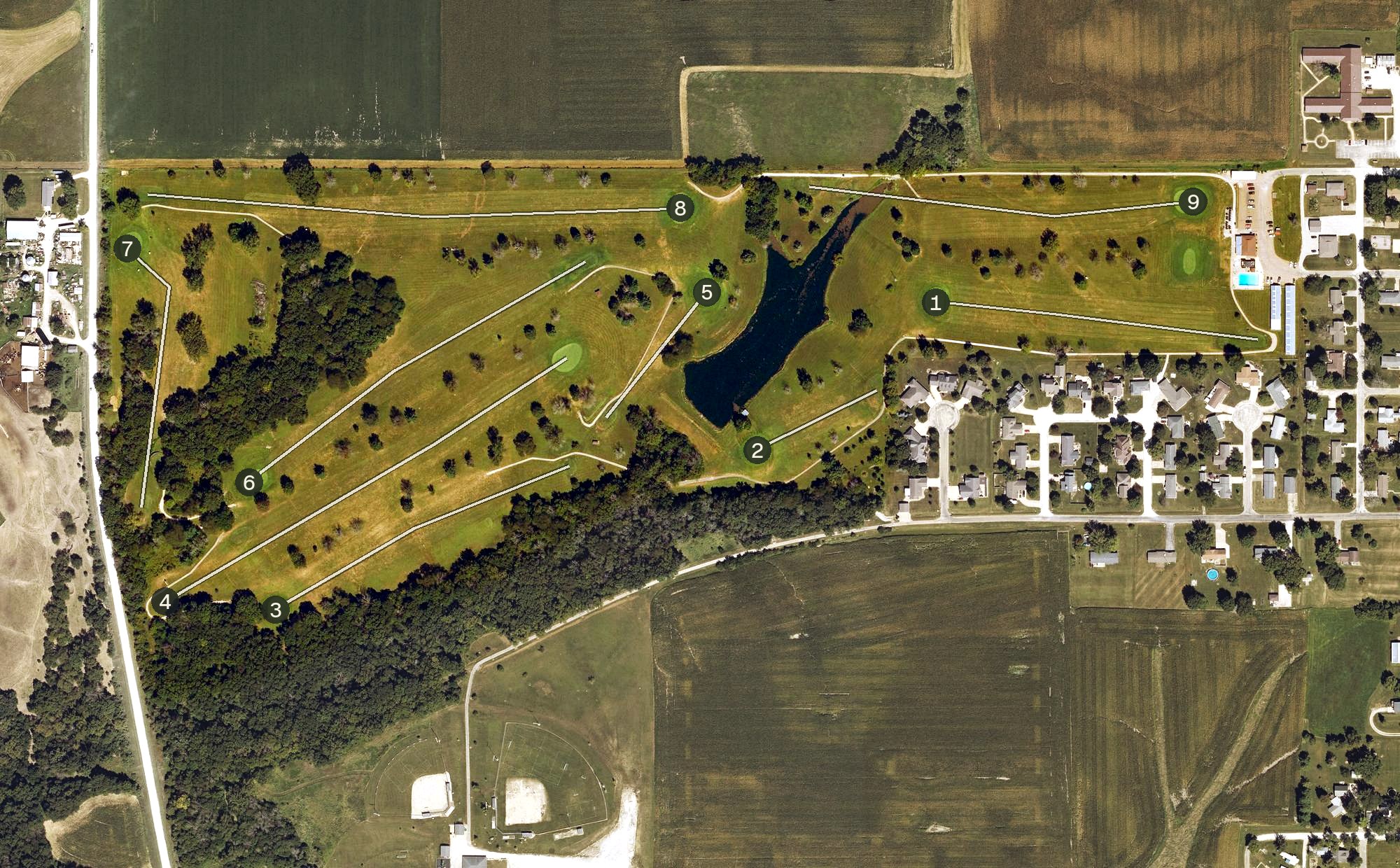Aerial view of Green Acres Country Club, IA