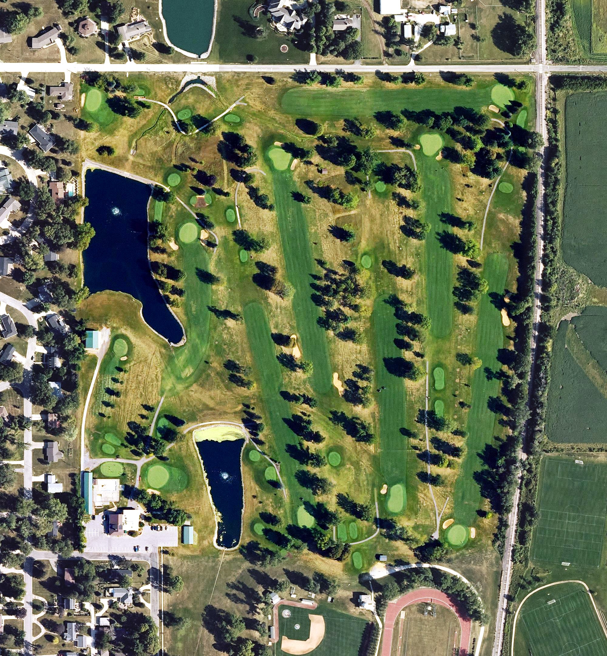 Aerial view of Grinnell College Golf Course, IA